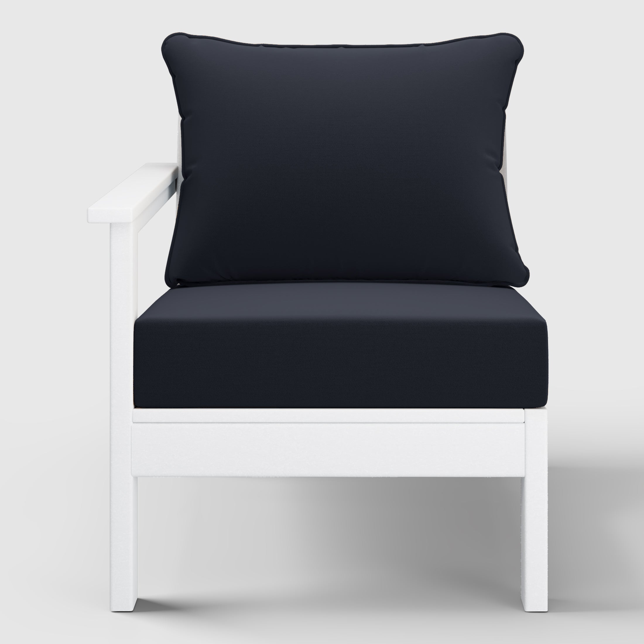 Portsmouth Outdoor Patio HDPE Left Arm Sectional Corner Club Chair with Patio Cushions