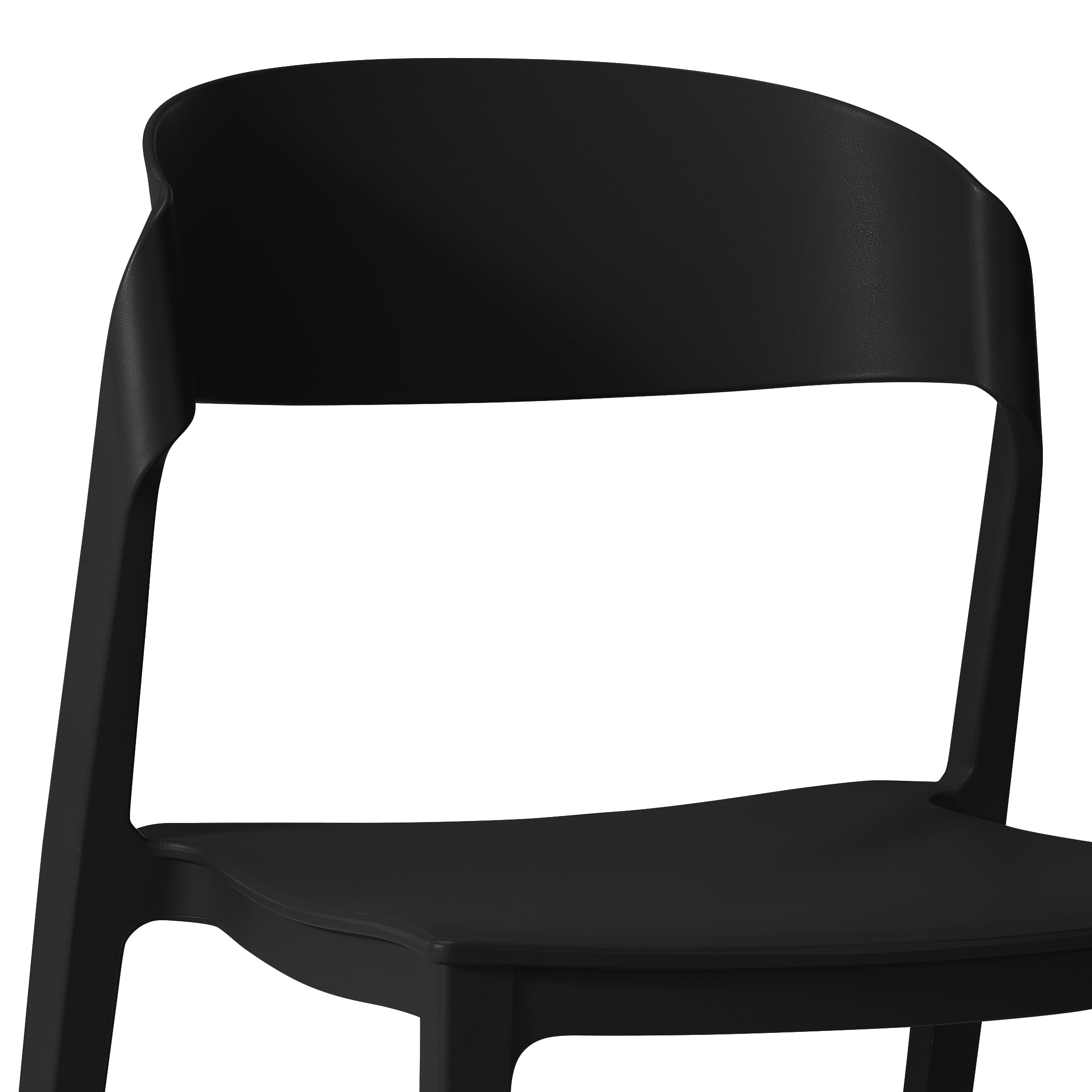 Sunshine Outdoor Modern Stackable Plastic Patio Bistro Dining Side Chairs (Set of 2)