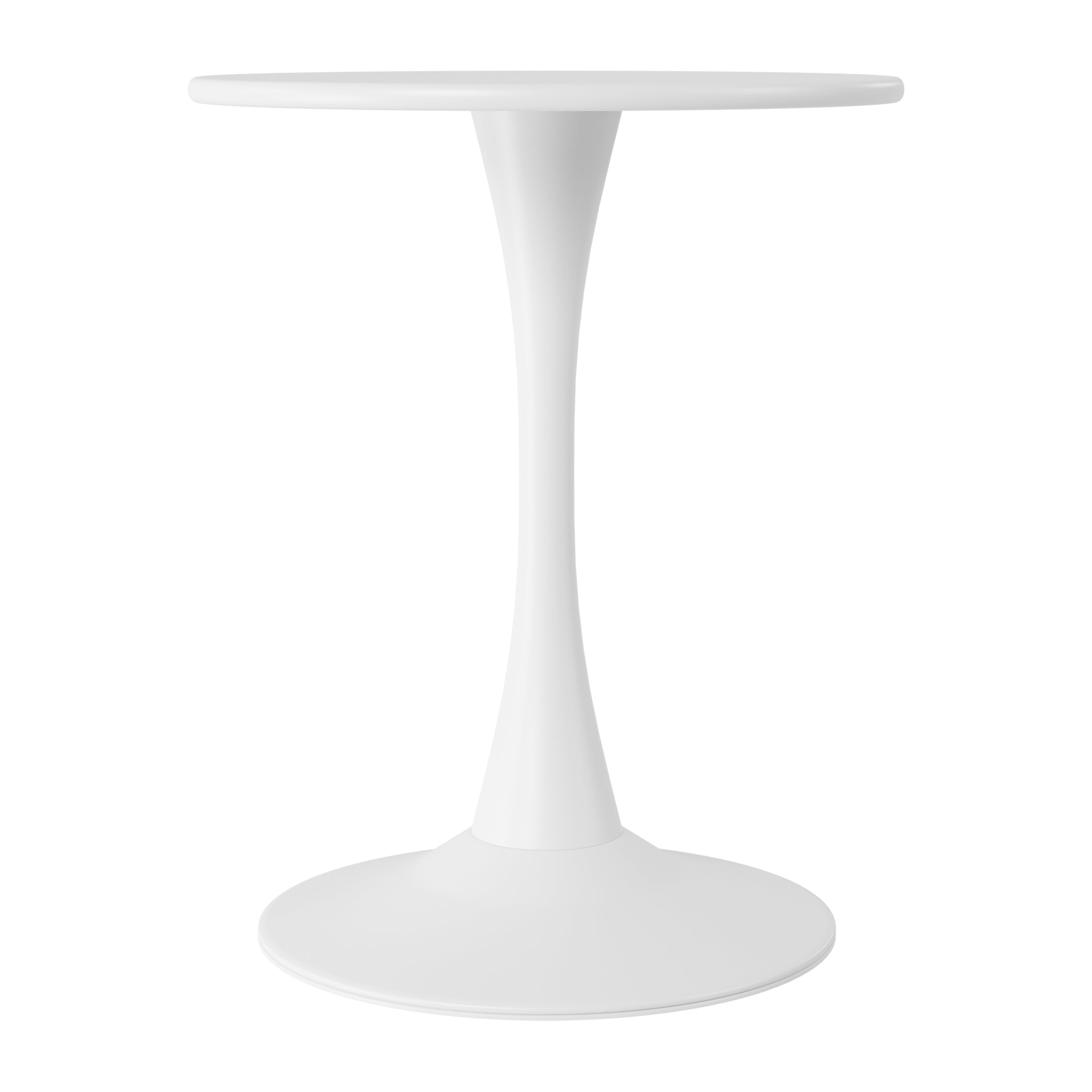 Sunshine 3-Piece Outdoor Round Metal Dining Table Set And Stackable Resin Patio Dining Side Chairs