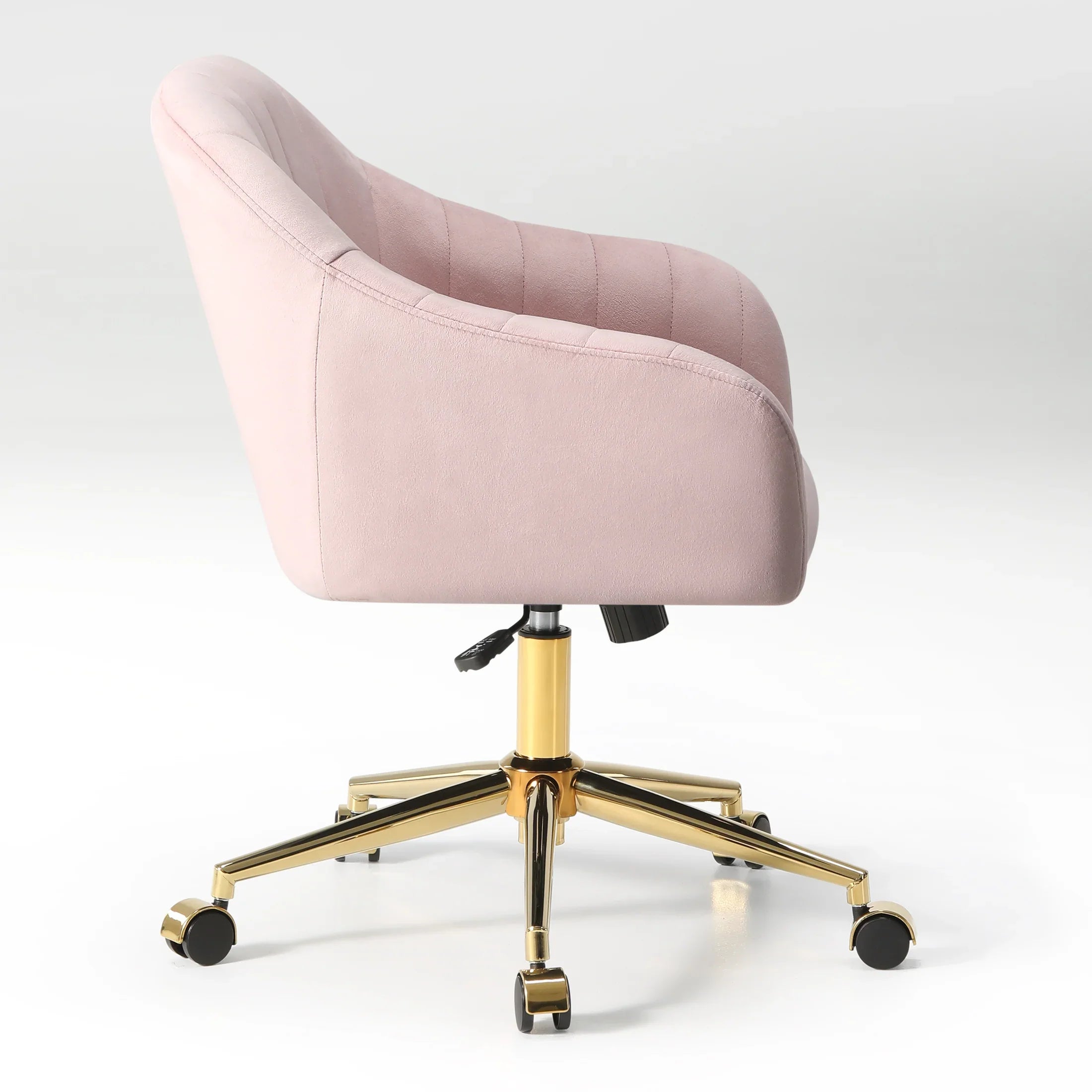 Alaia Upholstered Velvet Swivel Vanity Office Chair With Wheels