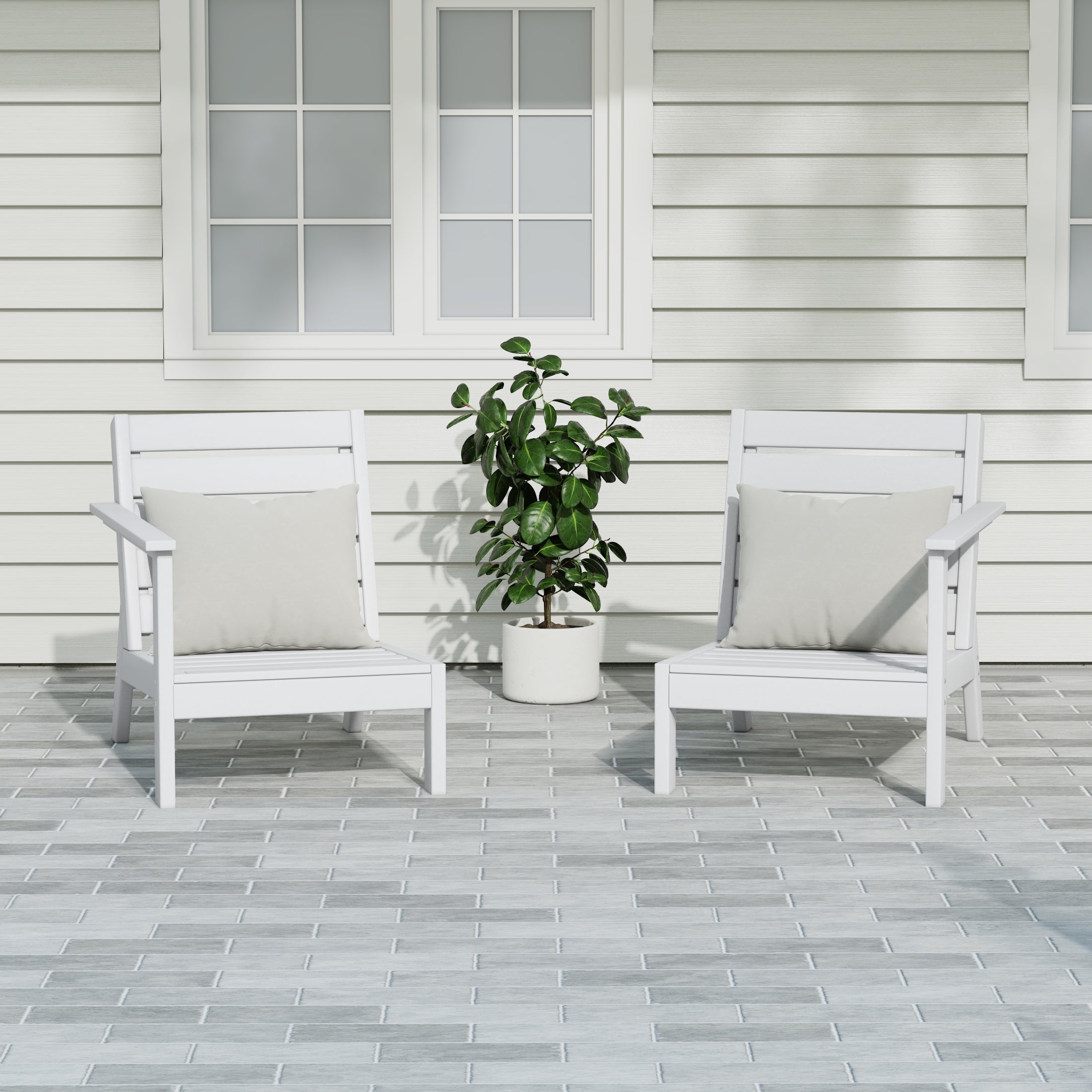 Portsmouth Outdoor Patio HDPE Deep Seating Sectional Loveseat