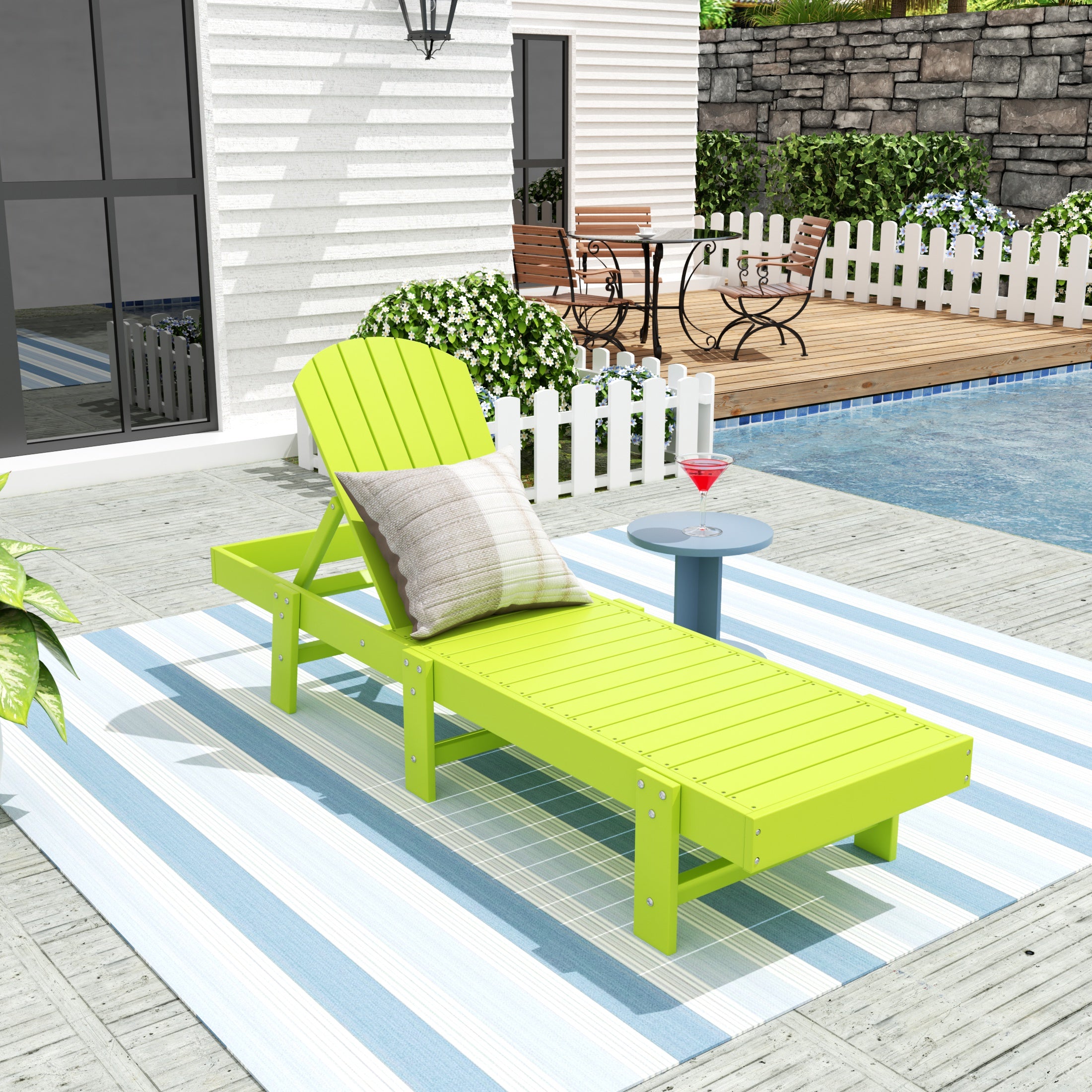 Portside Adirondack Poly Reclining Chaise Lounge