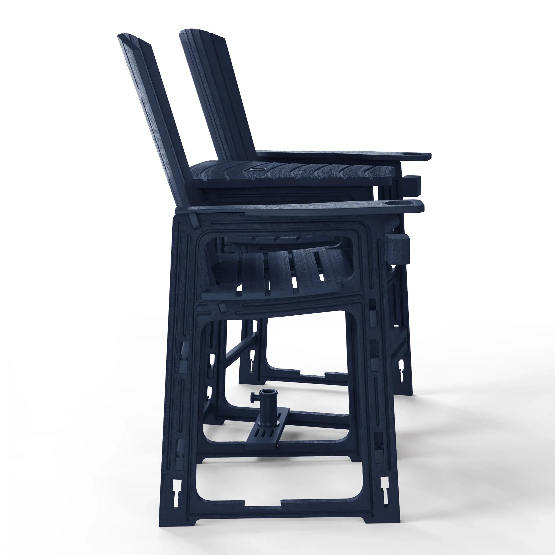 Cayman Outdoor Tall Adirondack Chairs With Connecting Table Tray (Set of 2)