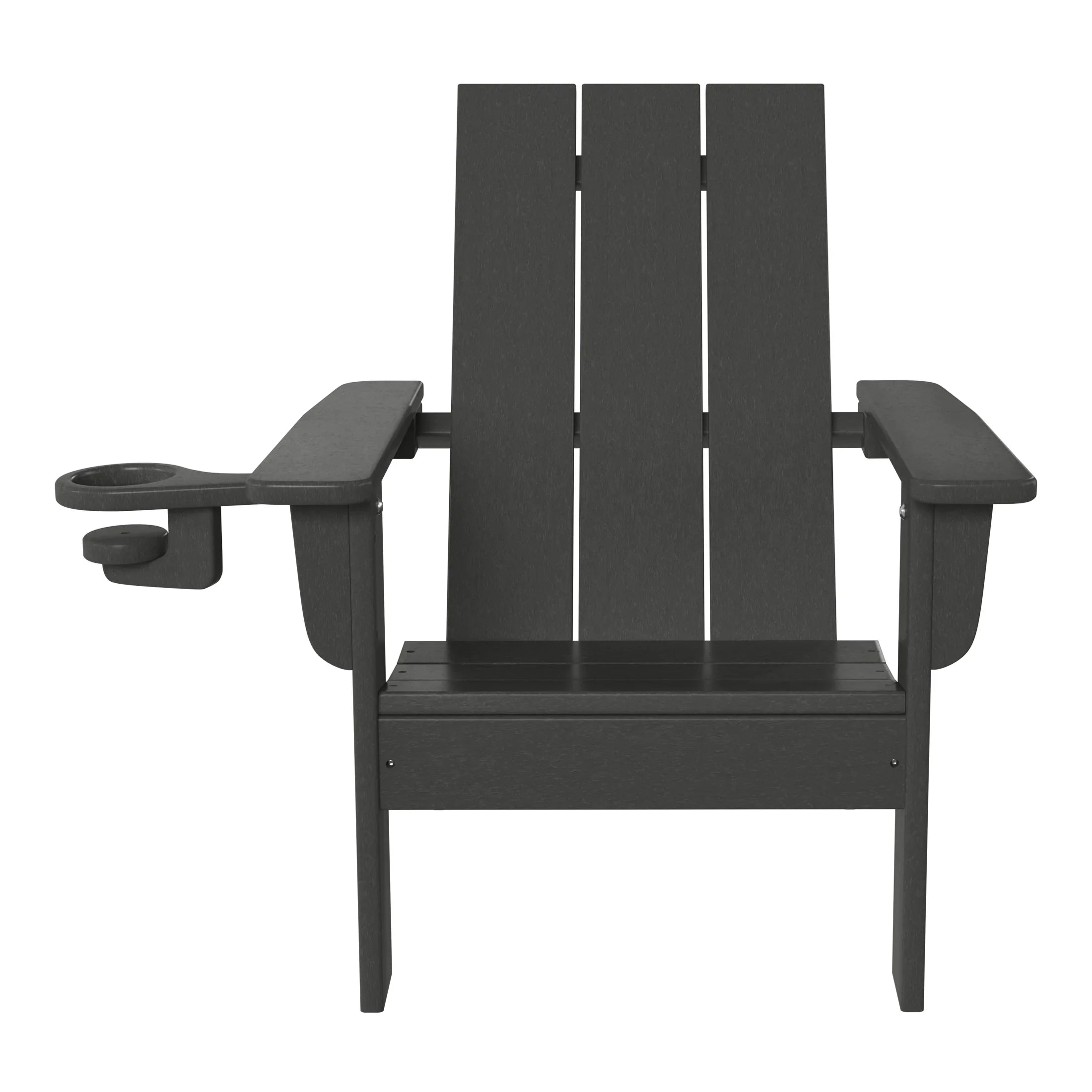 Palms Kids Outdoor HDPE Plastic Modern Adirondack Patio Chairs with Cup Holders (Set of 2)