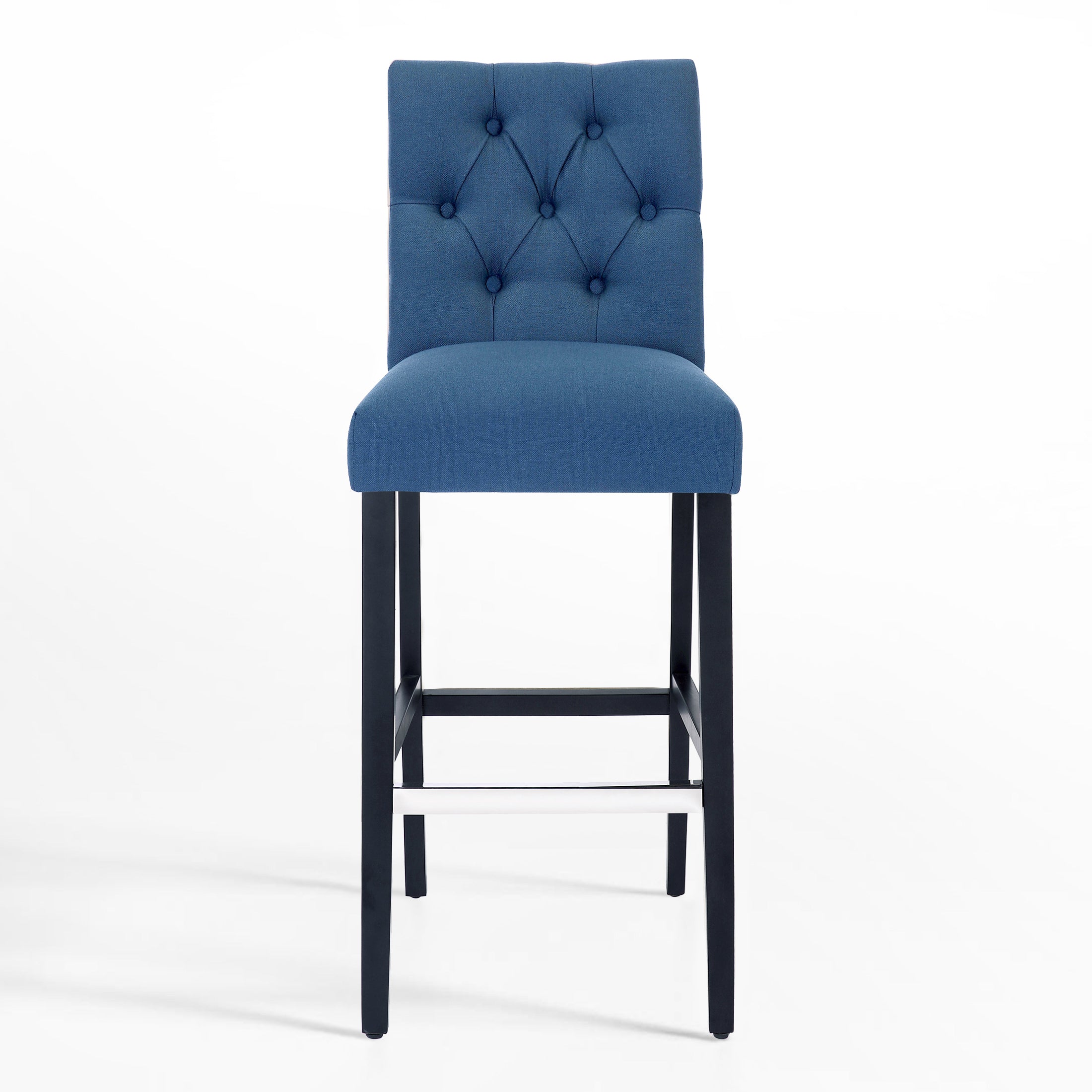Bellmount 29" Linen Fabric Tufted Bar Stool,Black