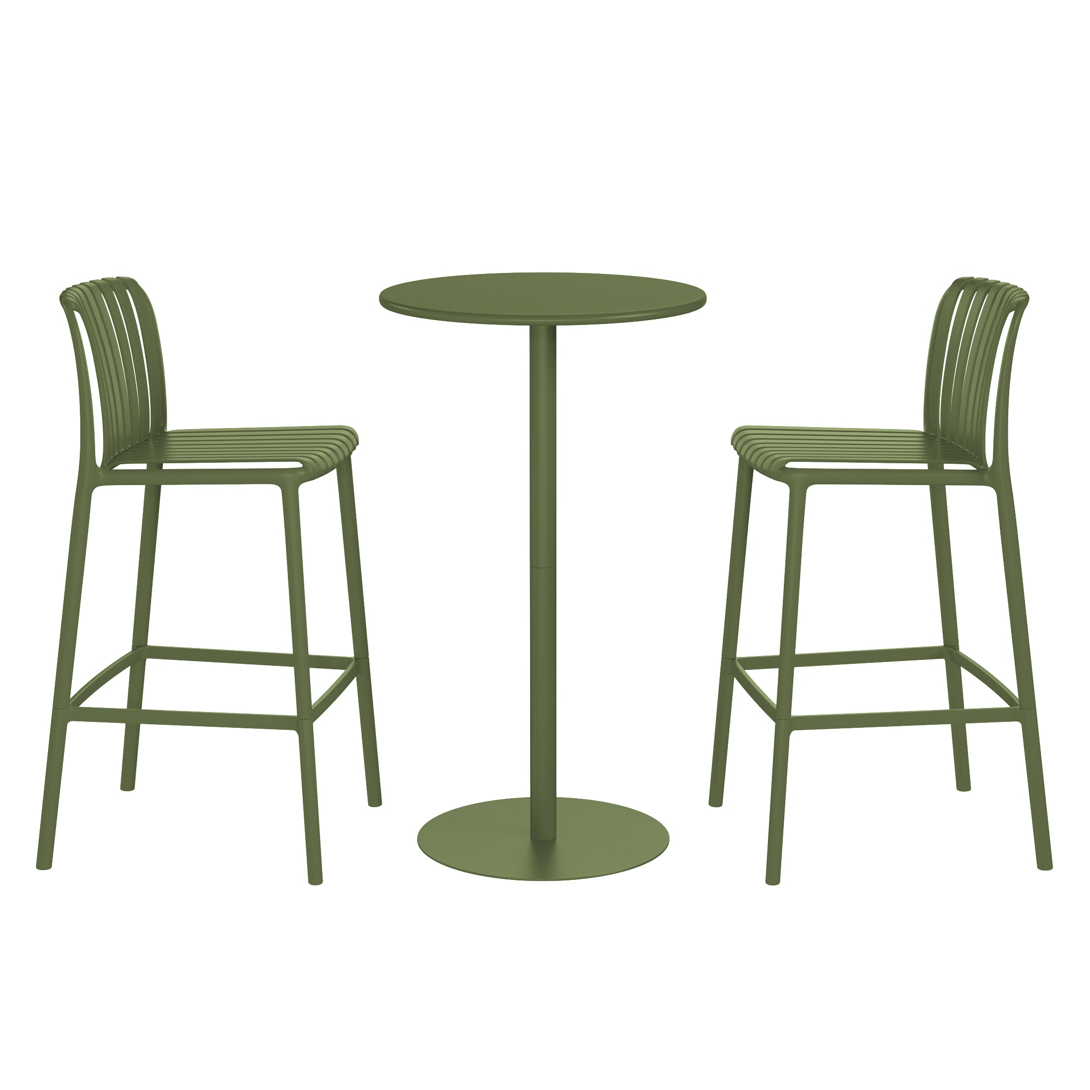 Sunshine 3-Piece Patio Adjustable Bar Table with Stackable Patio Bar Stools