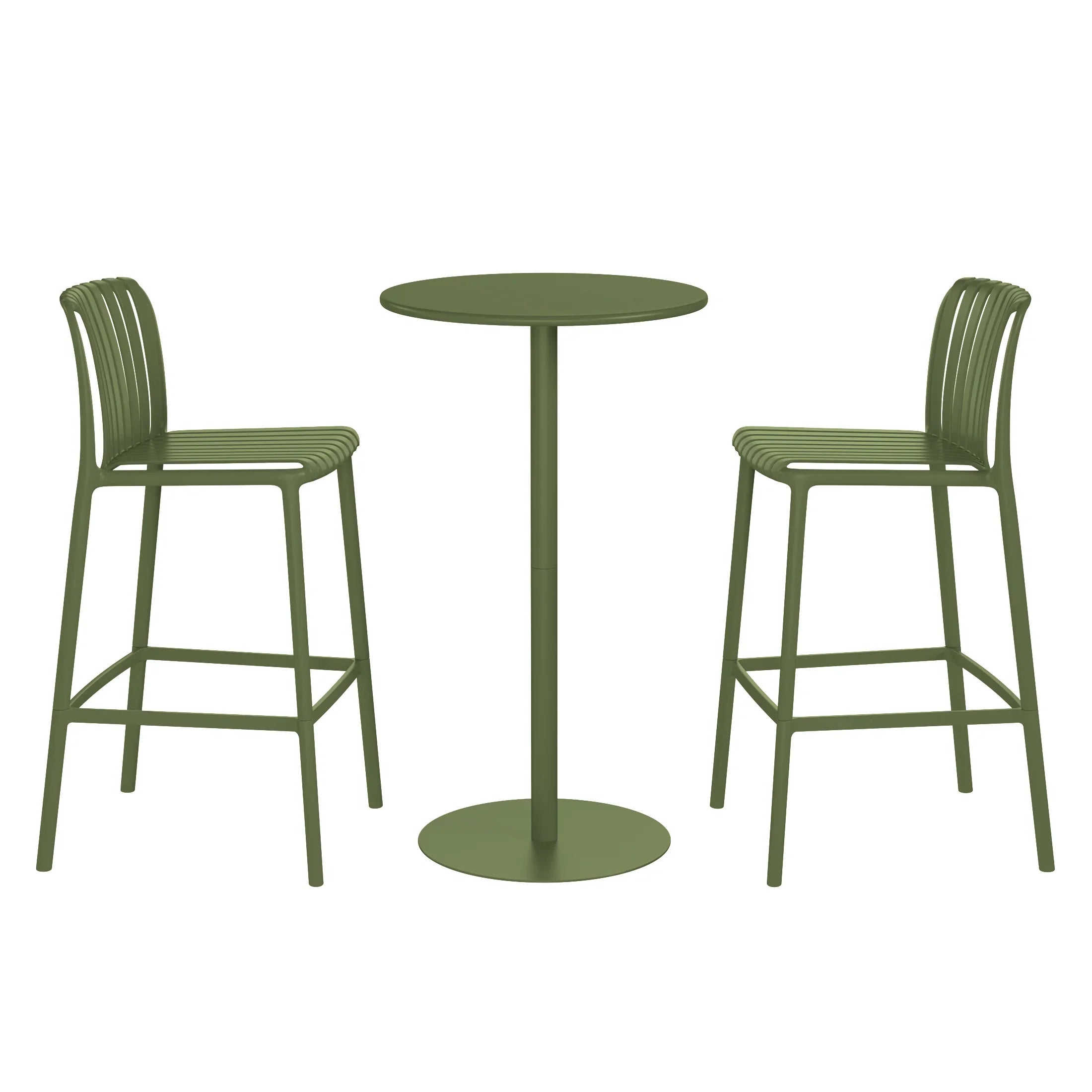 Sunshine 3-Piece Patio Adjustable Bar Table with Stackable Patio Bar Stools
