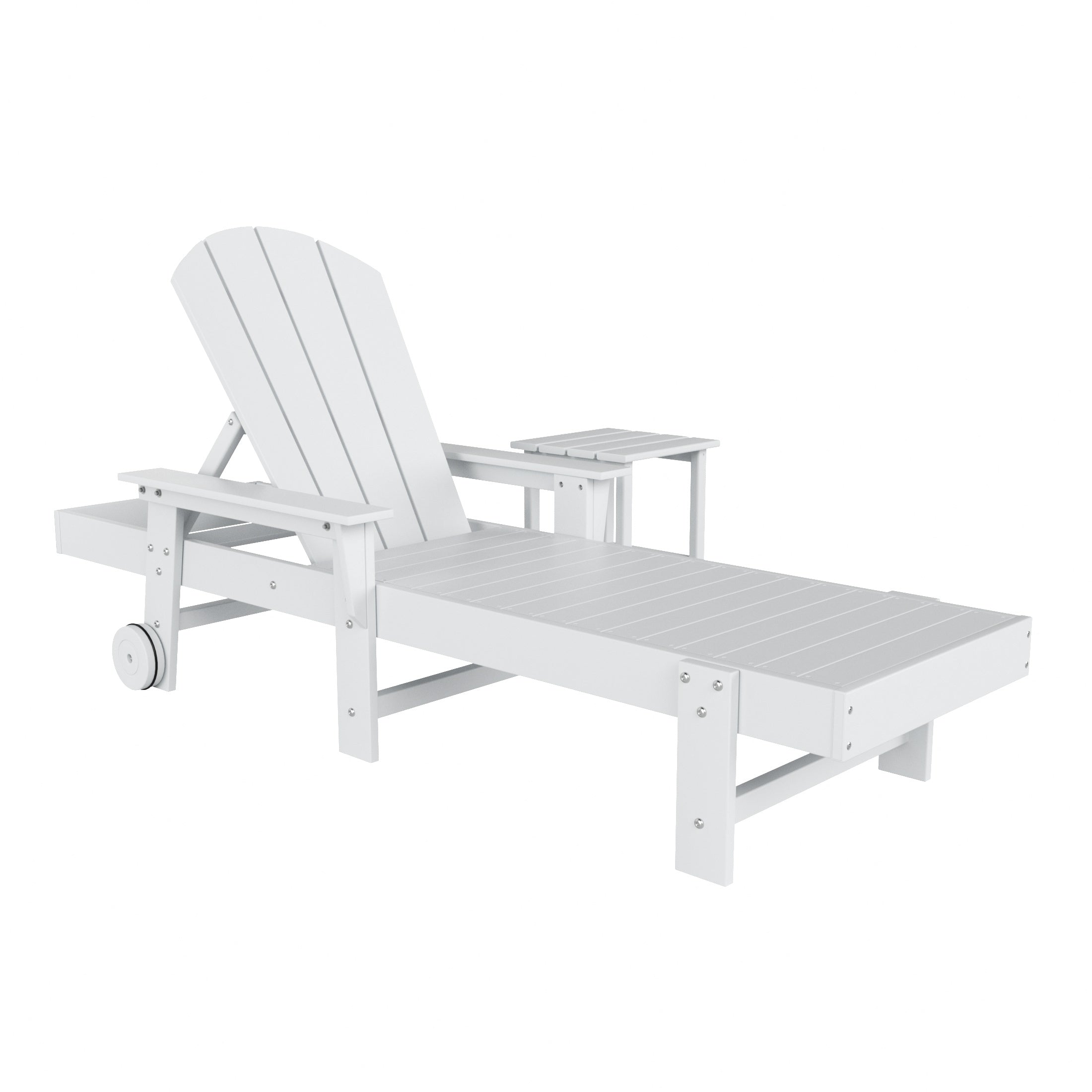 Paradise 2 Piece Adirondack Poly Reclining Chaise Lounge With Arms & Wheels