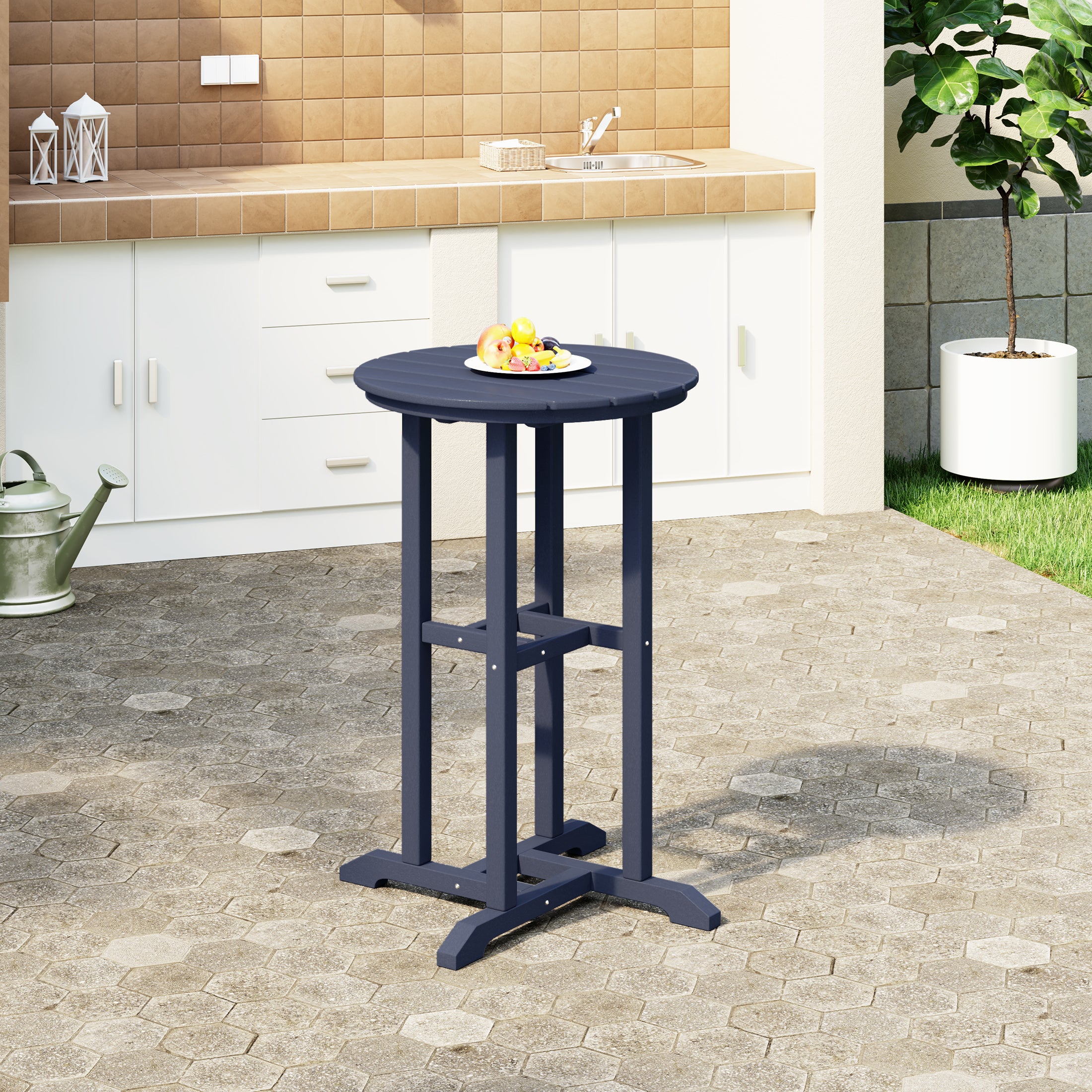 Paradise 37" Counter Height Round Outdoor Patio Bistro Bar Table