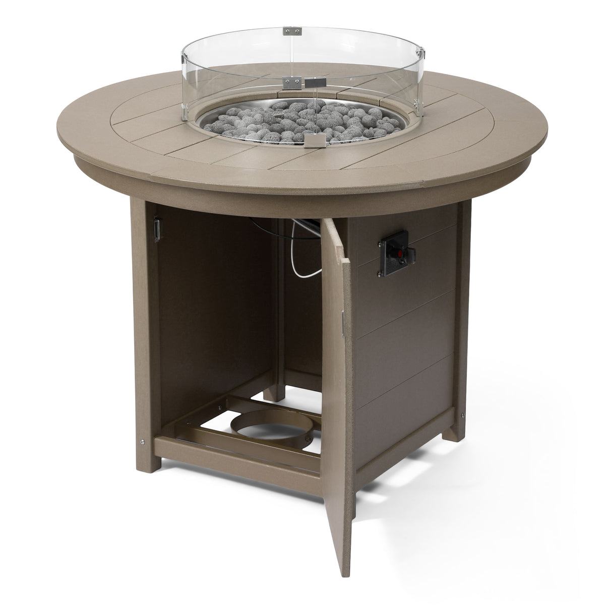 Sol 47" Modern Outdoor Patio Propane Round Counter Height Fire Pit Table