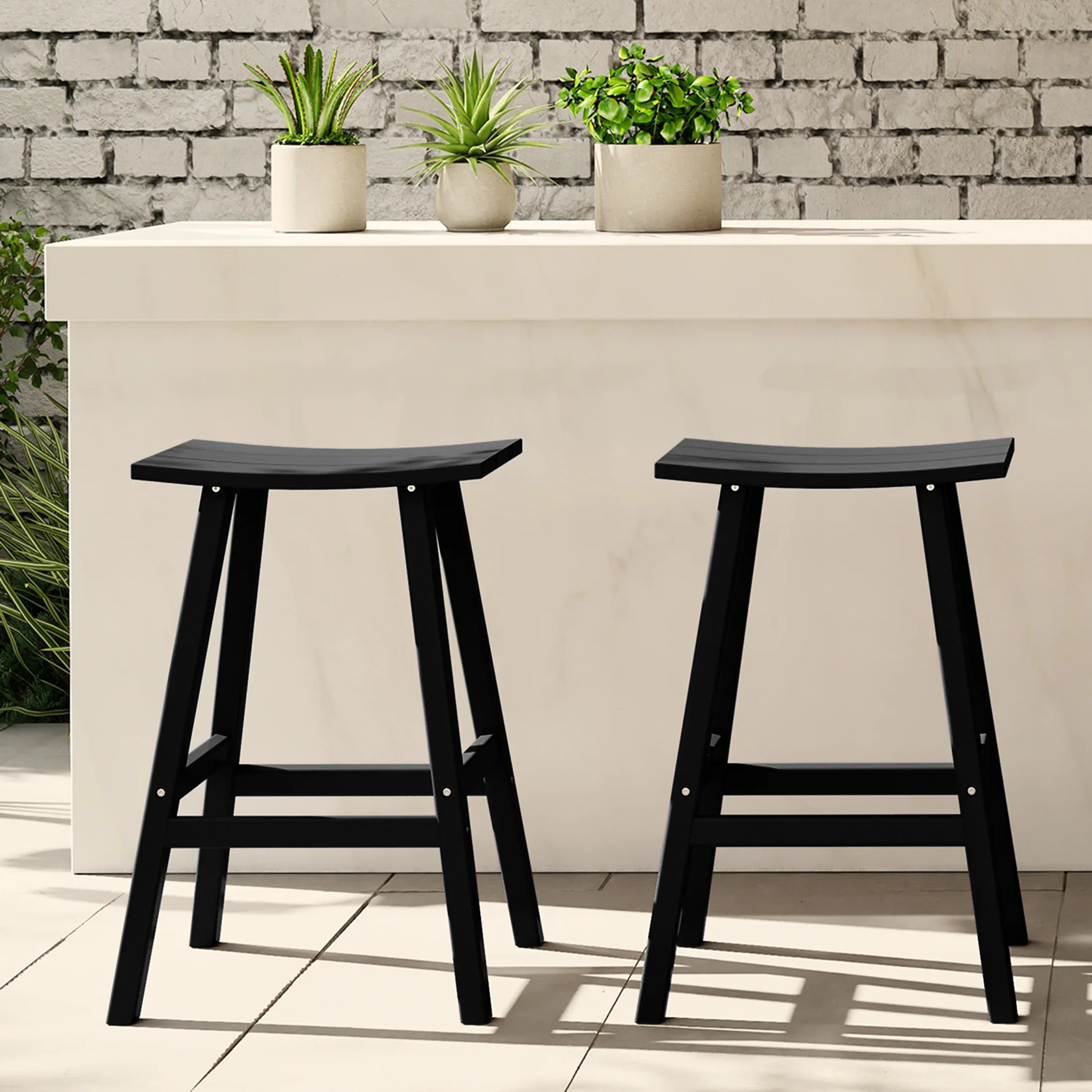 Paradise 2 piece set of 29" height Outdoor / Patio Saddle bar stools