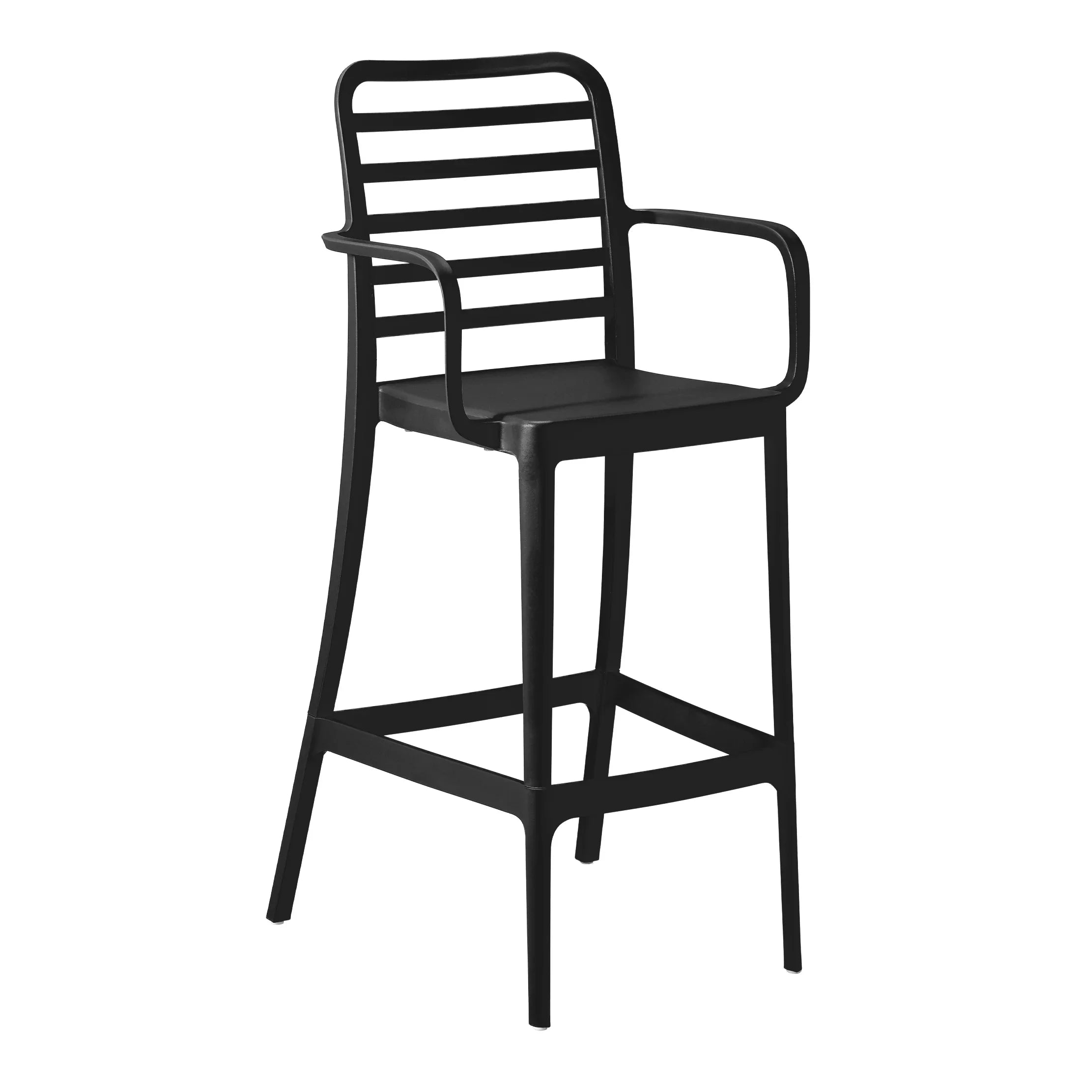 Sunshine 29.5" Outdoor Polypropylene Plastic Patio Bar Height Stools (Set of 2)