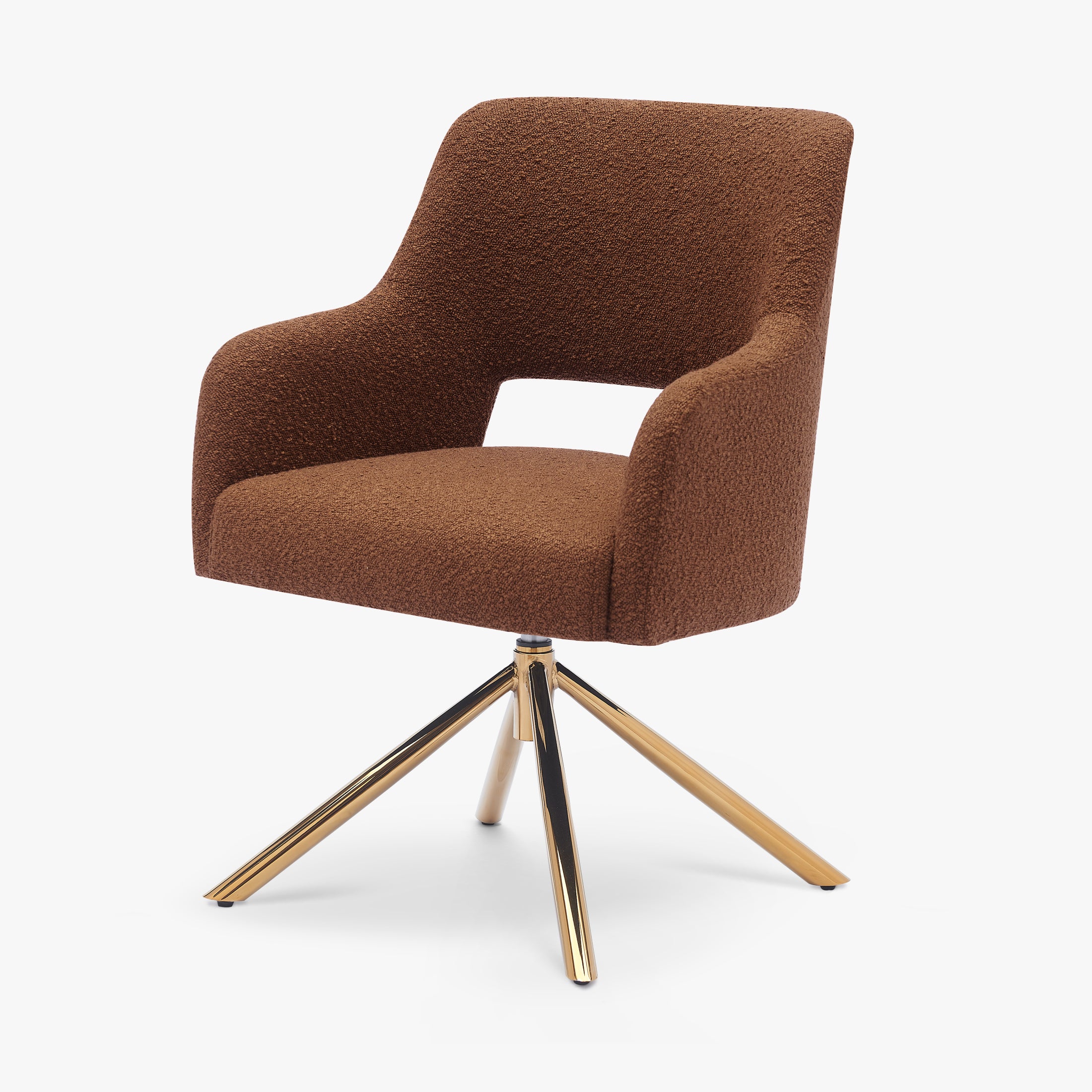Amélie Mid-Century Modern Wide Boucle Swivel Vanity Chair
