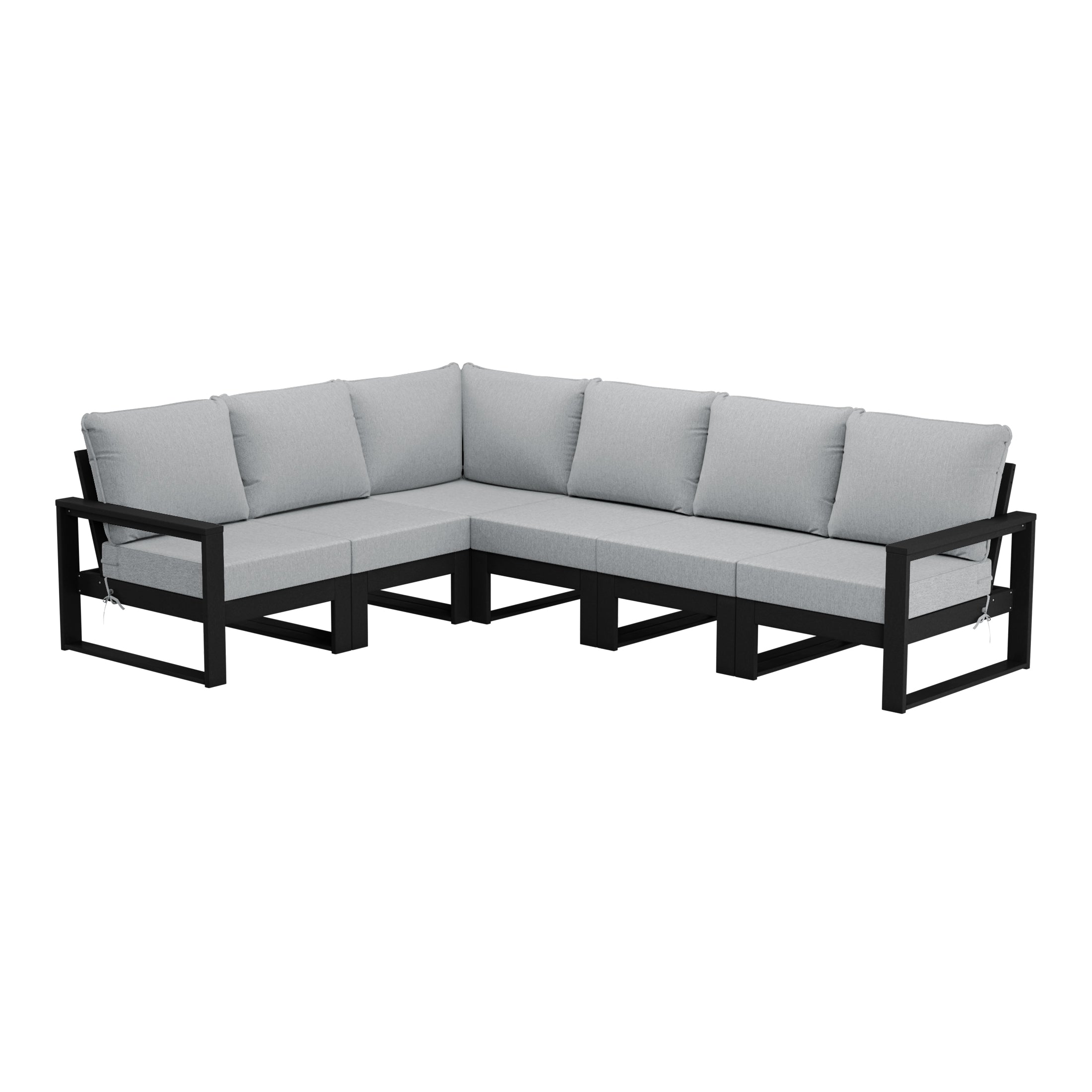 Rockaway 6-Piece Outdoor L-Shaped Patio Corner Sectional Sofa Conversation Set
