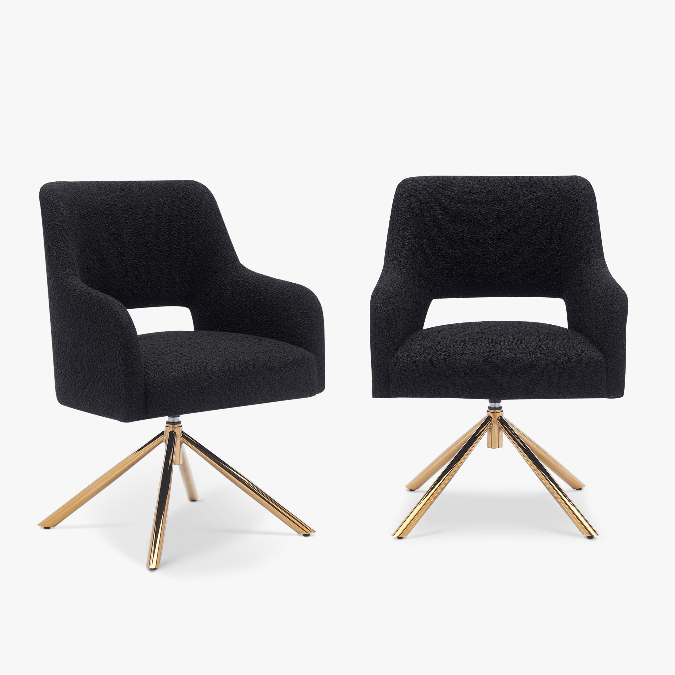 Amélie Mid-Century Modern Wide Boucle Swivel Accent Arm Chair (Set of 2)