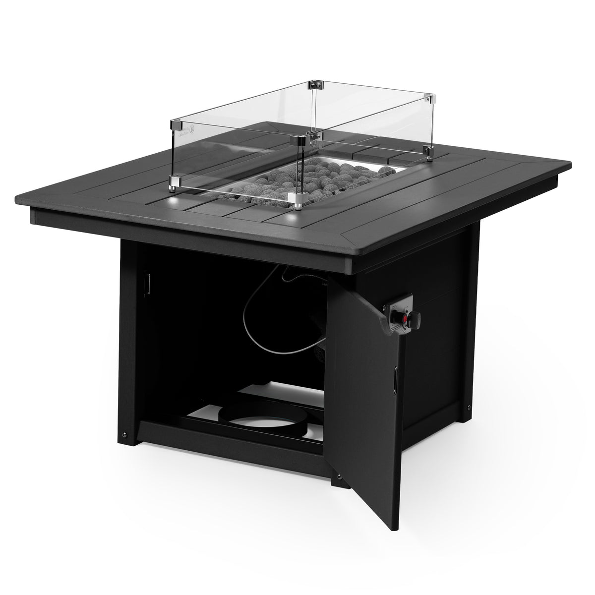 Sol 46" Modern Outdoor 55,000 BTU Patio Gas Propane Rectangle Deck Fire Pit Table