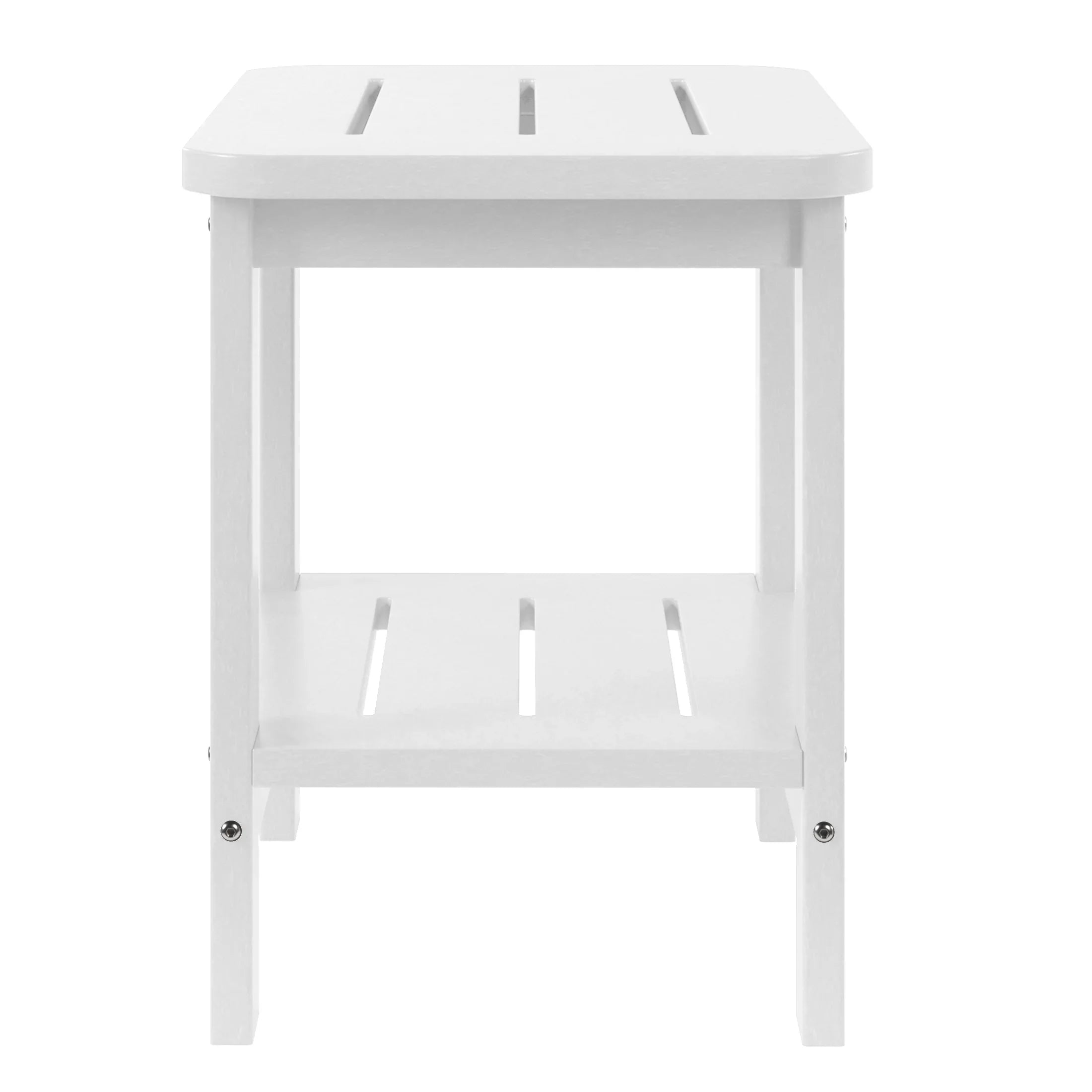 Lago 2-Tier Outdoor HDPE Modern Adirondack Square Patio Side Table