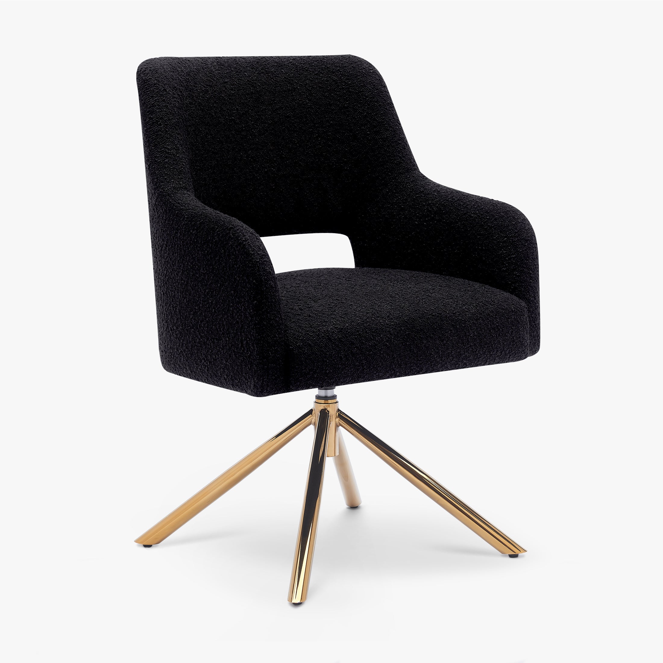 Amélie Mid-Century Modern Wide Boucle Swivel Vanity Chair