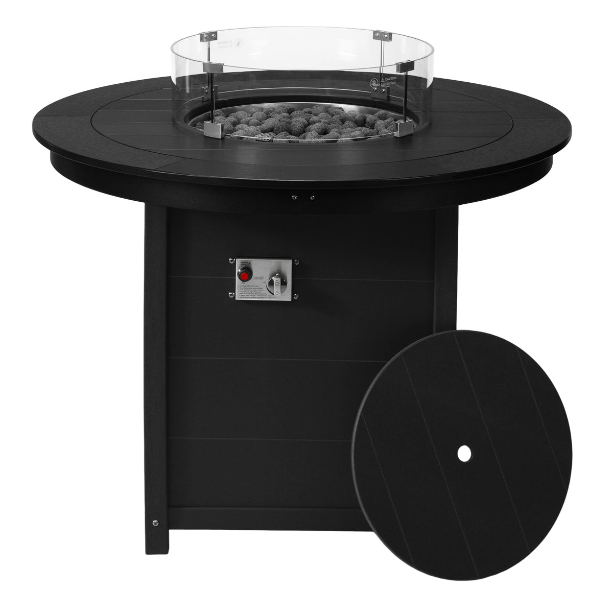 Sol 47" Modern Outdoor Patio Propane Round Counter Height Fire Pit Table