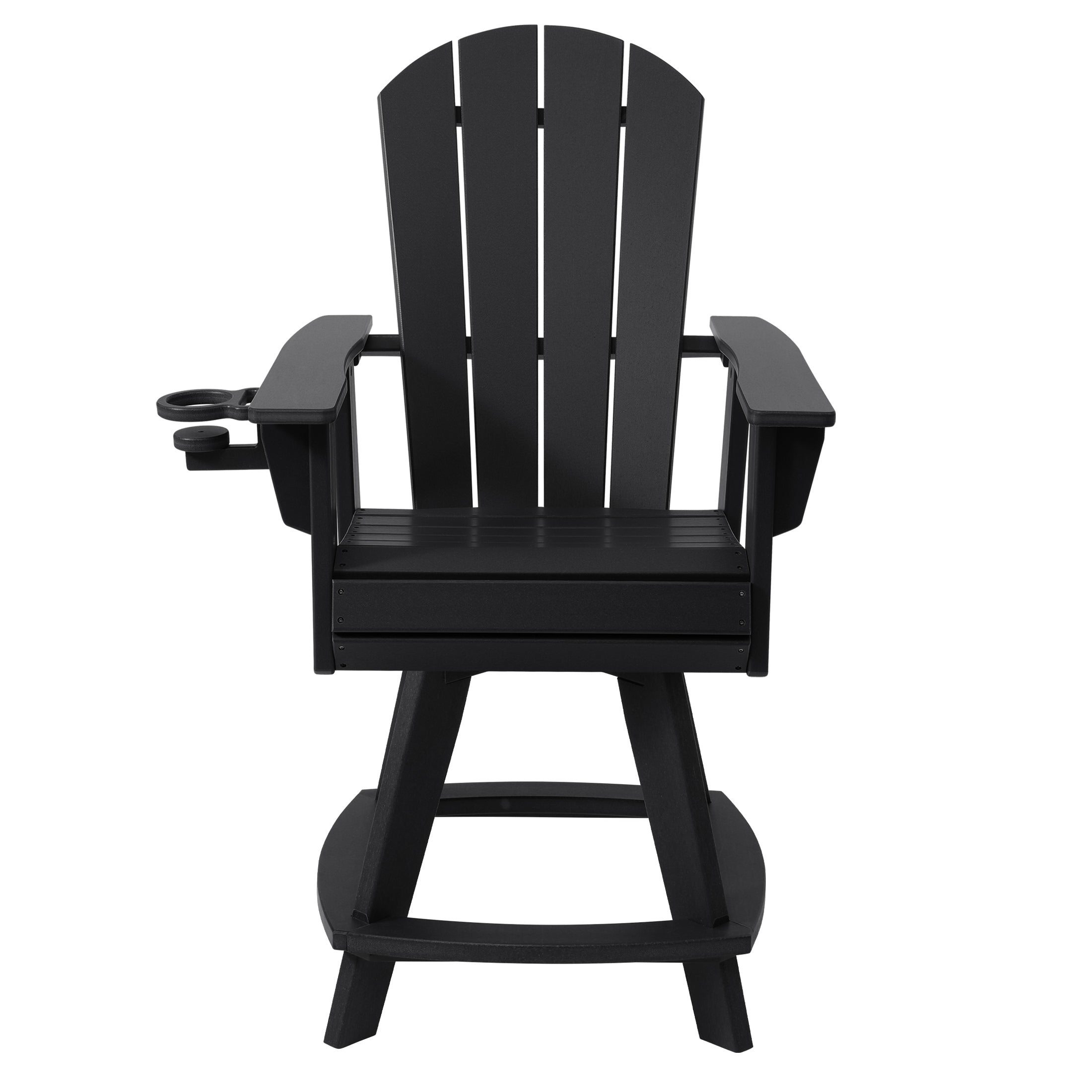 Paradise Outdoor HDPE Adirondack Swivel Counter Height Bar Chair With Cup Holder