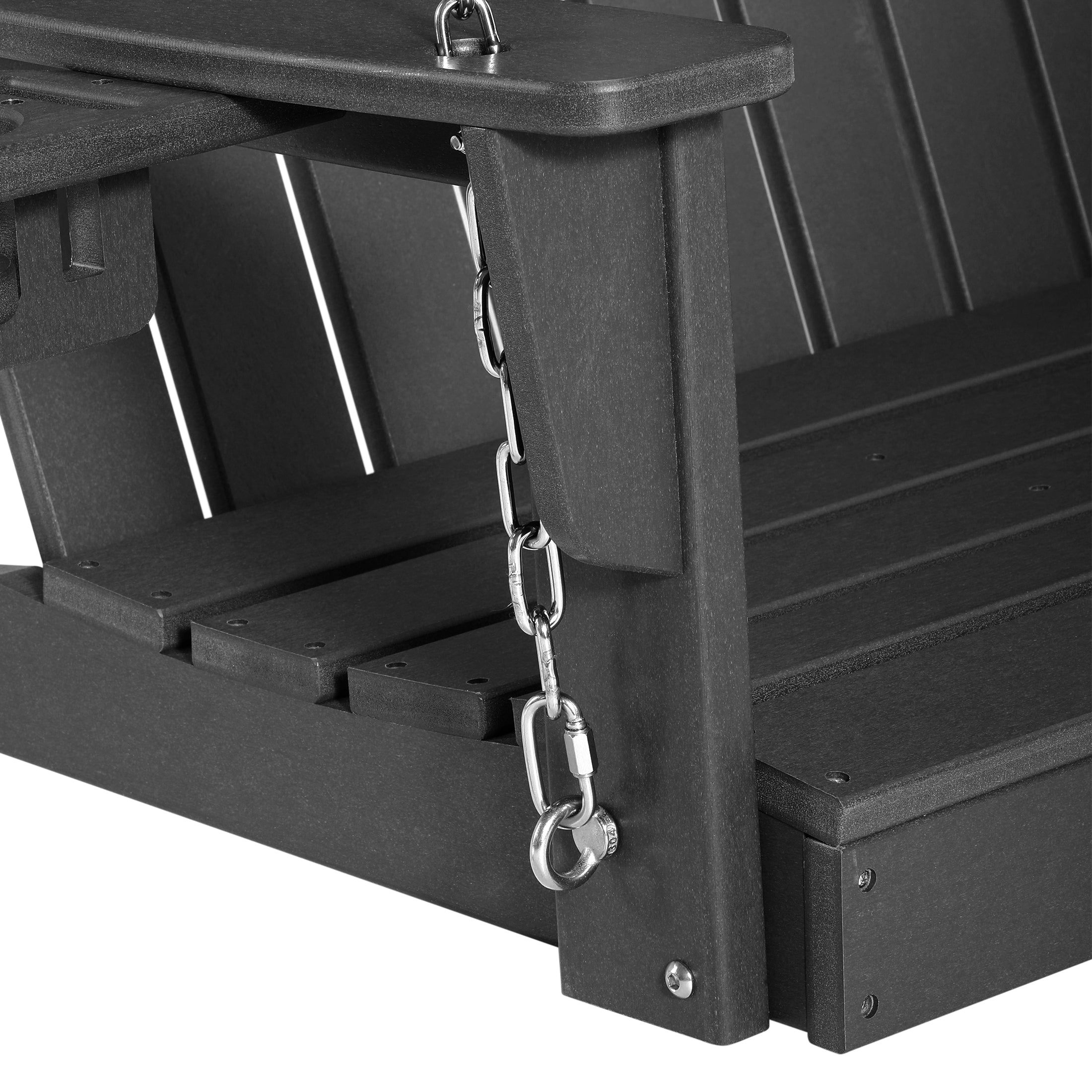 Savannah 4ft Outdoor HDPE Poly Farmhouse Hanging Porch Swing With Cup Holders