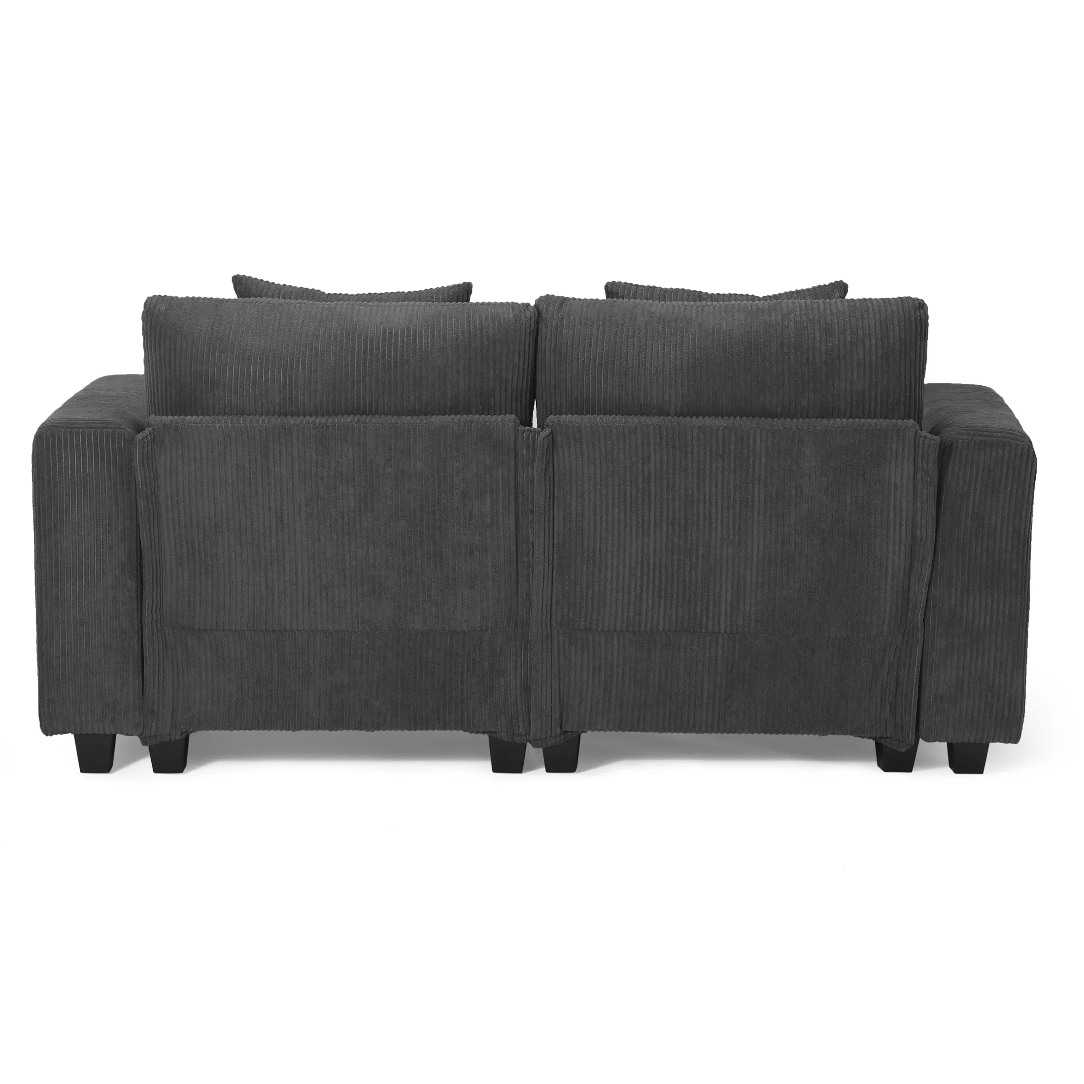 Ava 70" Modular Corduroy Loveseat Sofa With USB/Type-C Ports and Side Pockets