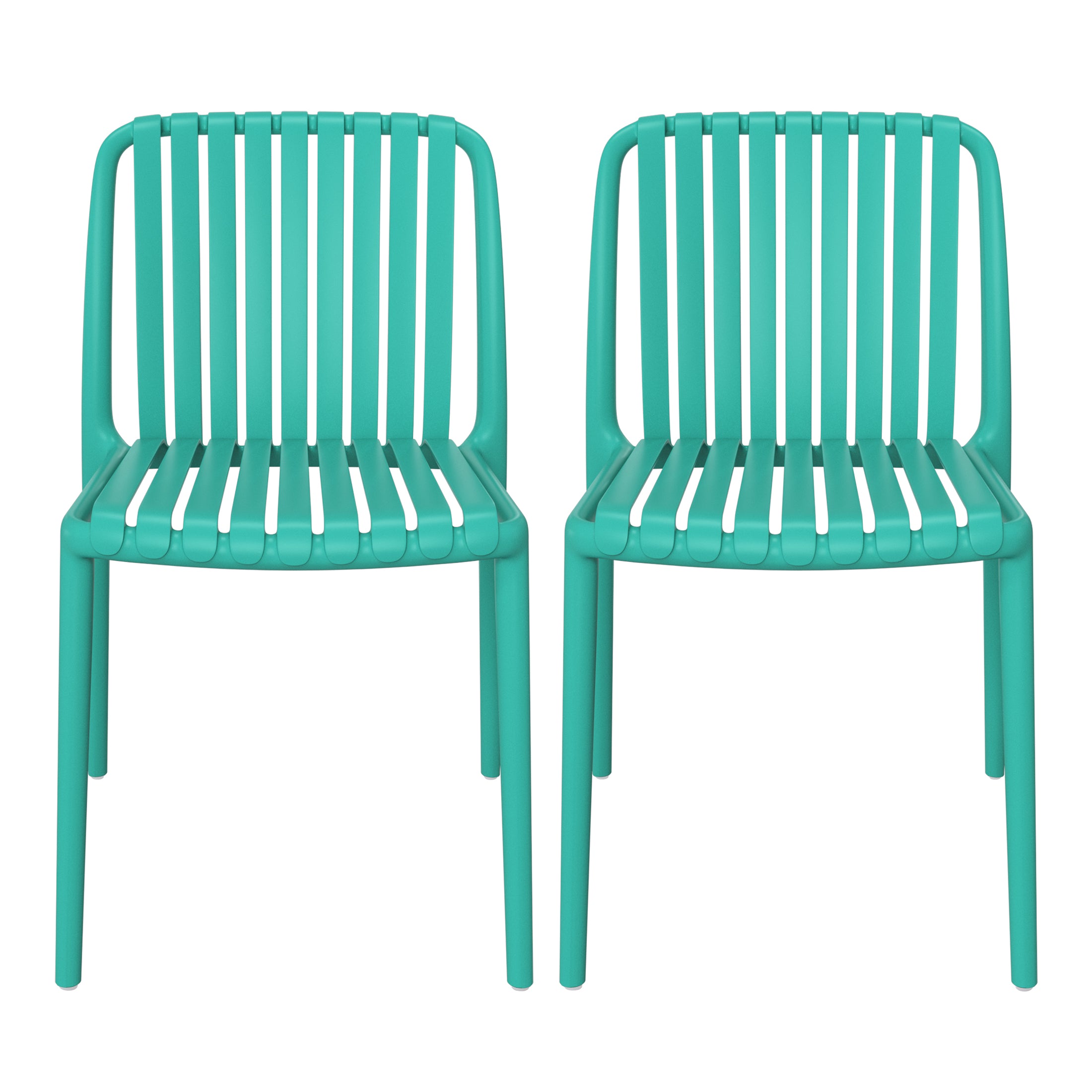 Sunshine Outdoor Stackable Polypropylene Plastic Dining Side Chairs (Set of 2)