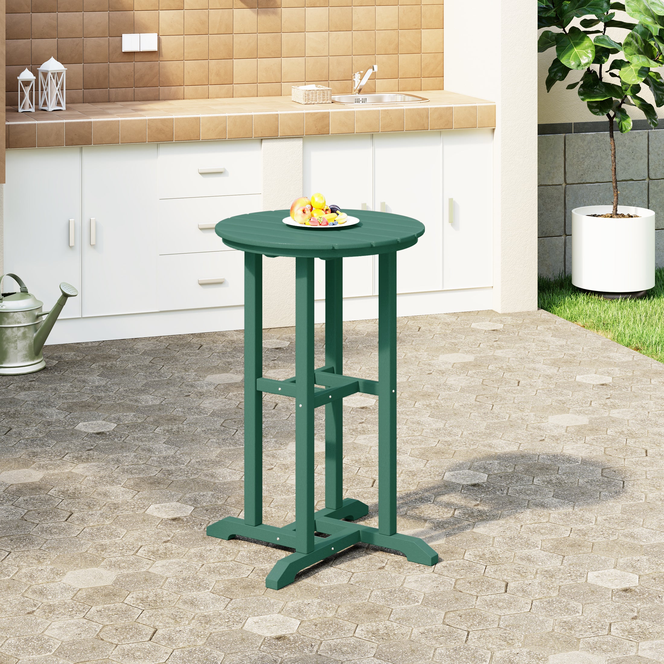 Paradise 37" Counter Height Round Outdoor Patio Bistro Bar Table