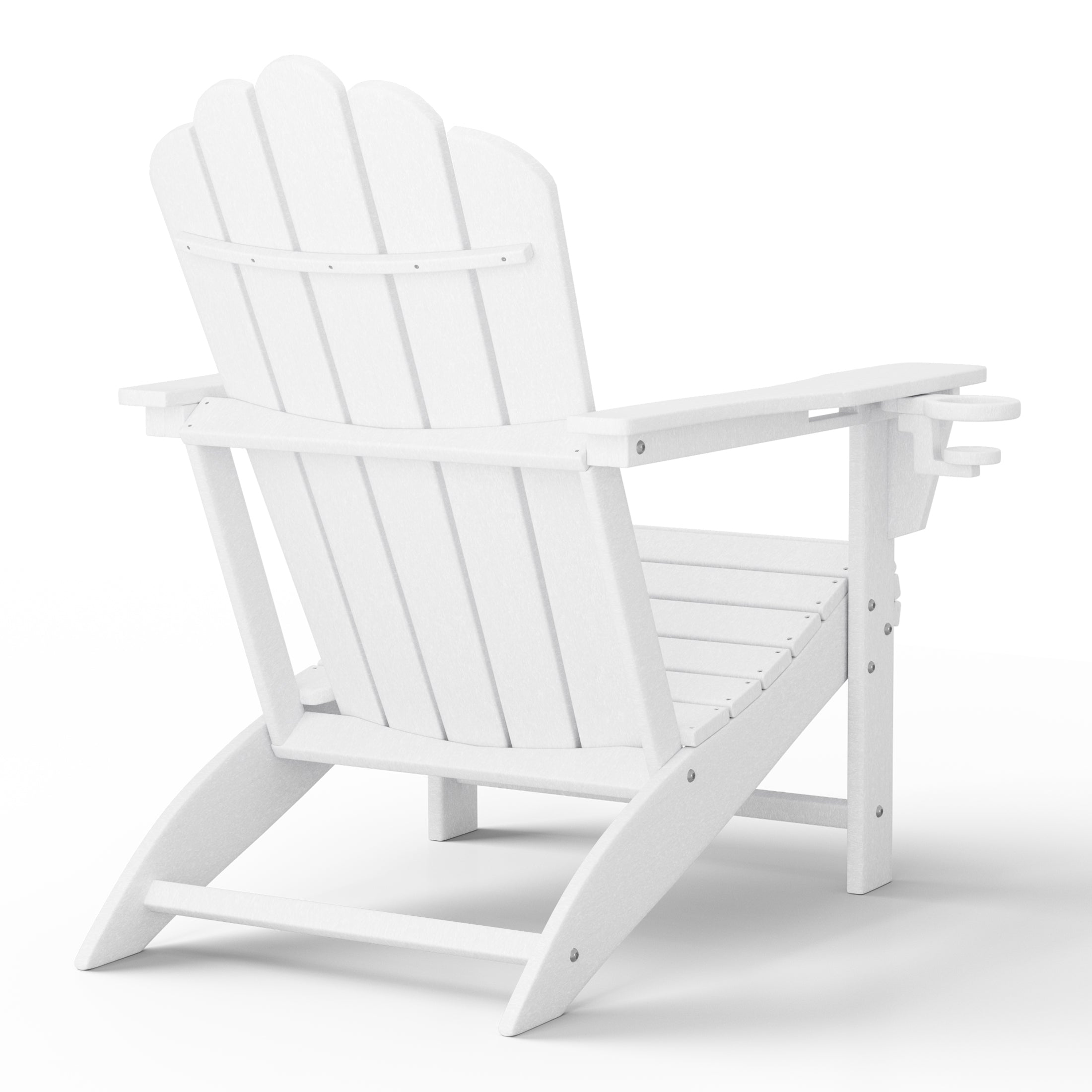Lakeview Outdoor Patio HDPE Adirondack Chairs With Cup Holders (Set of 4)