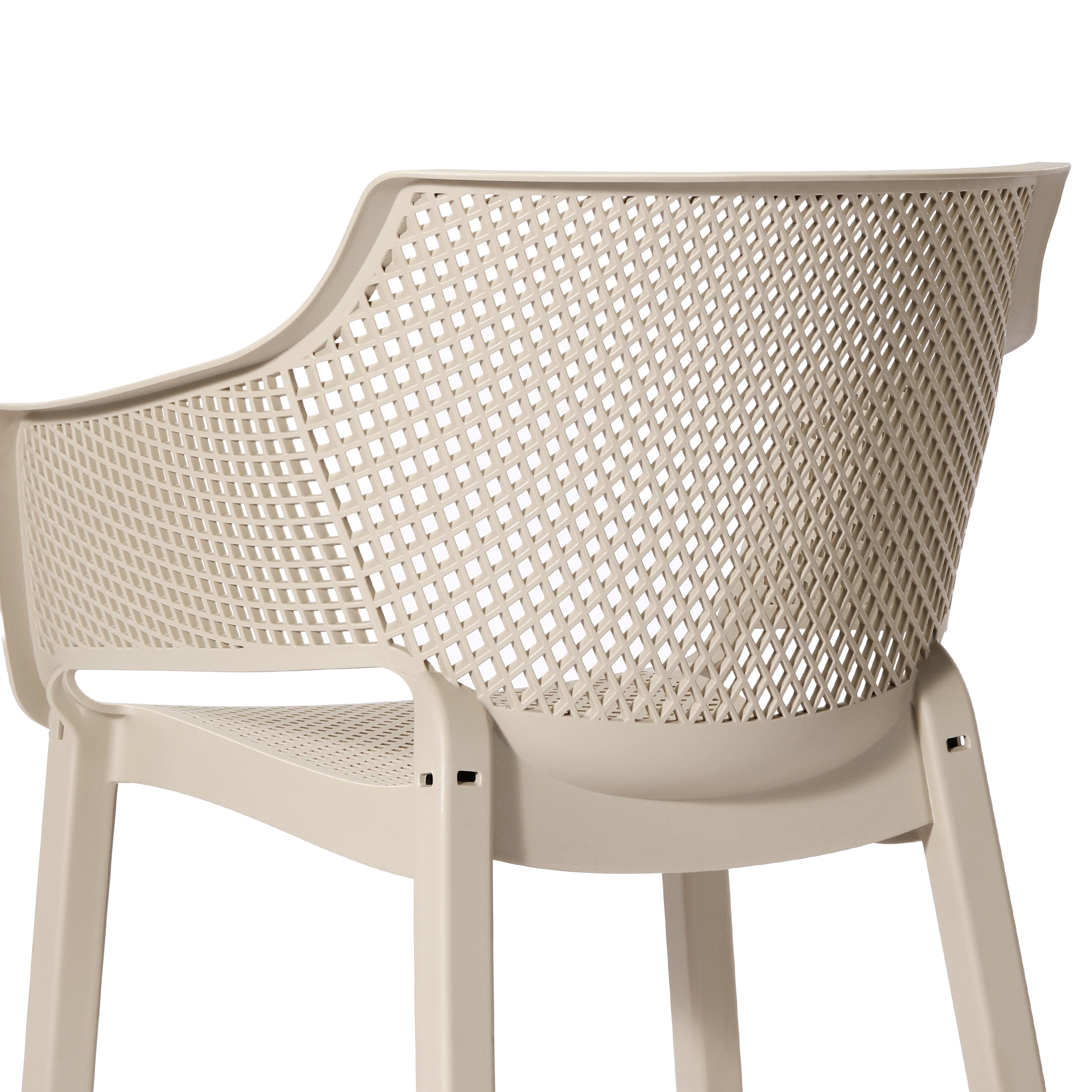 Sunshine Outdoor Modern Stackable Plastic Resin Patio Dining Armchair (Set of 4)