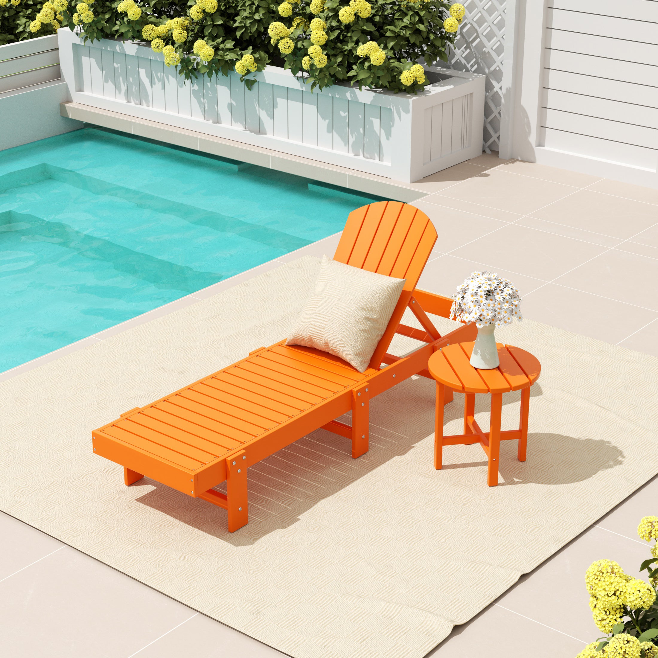 Portside 2 Piece Poly Reclining Chaise Lounge