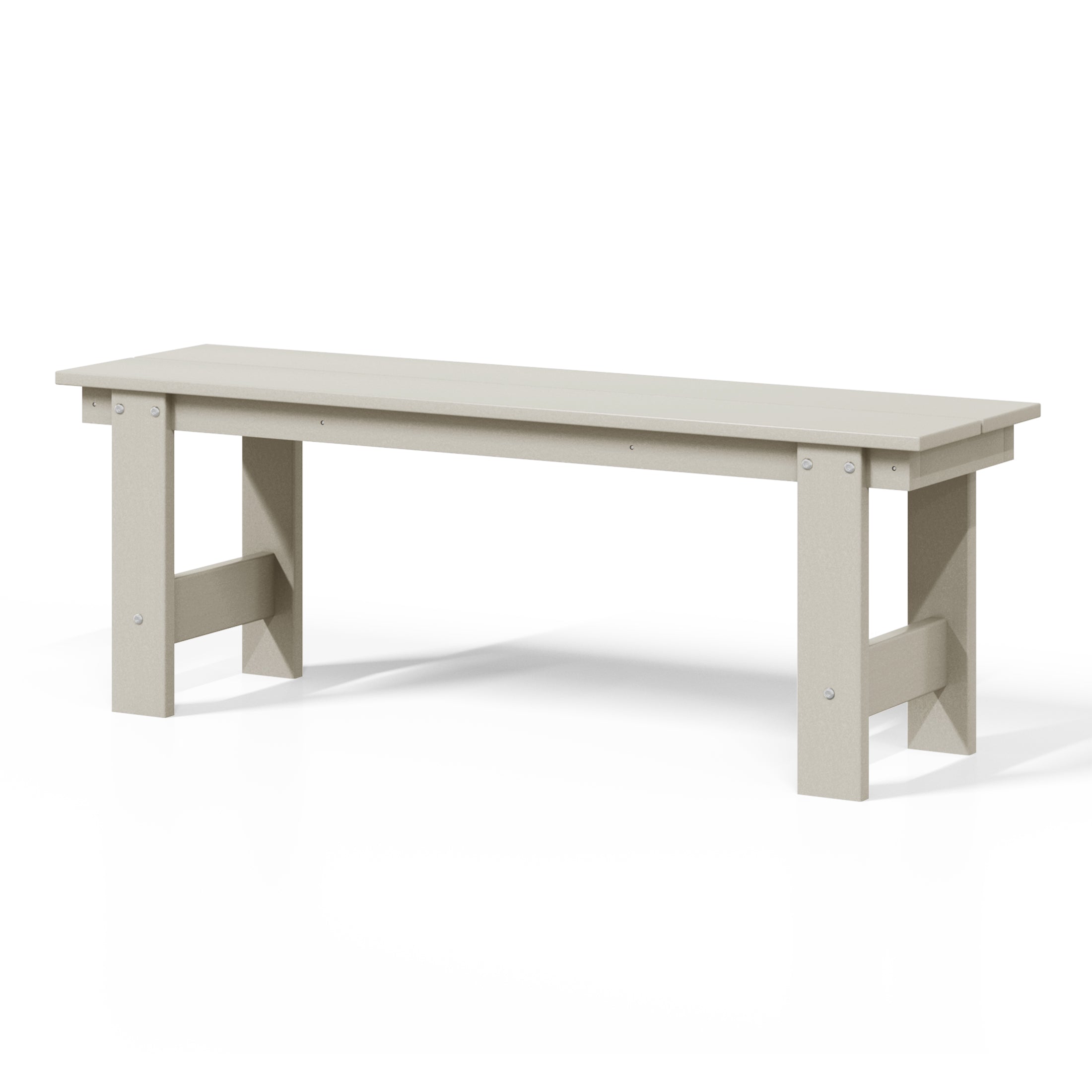 Palms Outdoor HDPE 48" Modern Backless Patio Bench