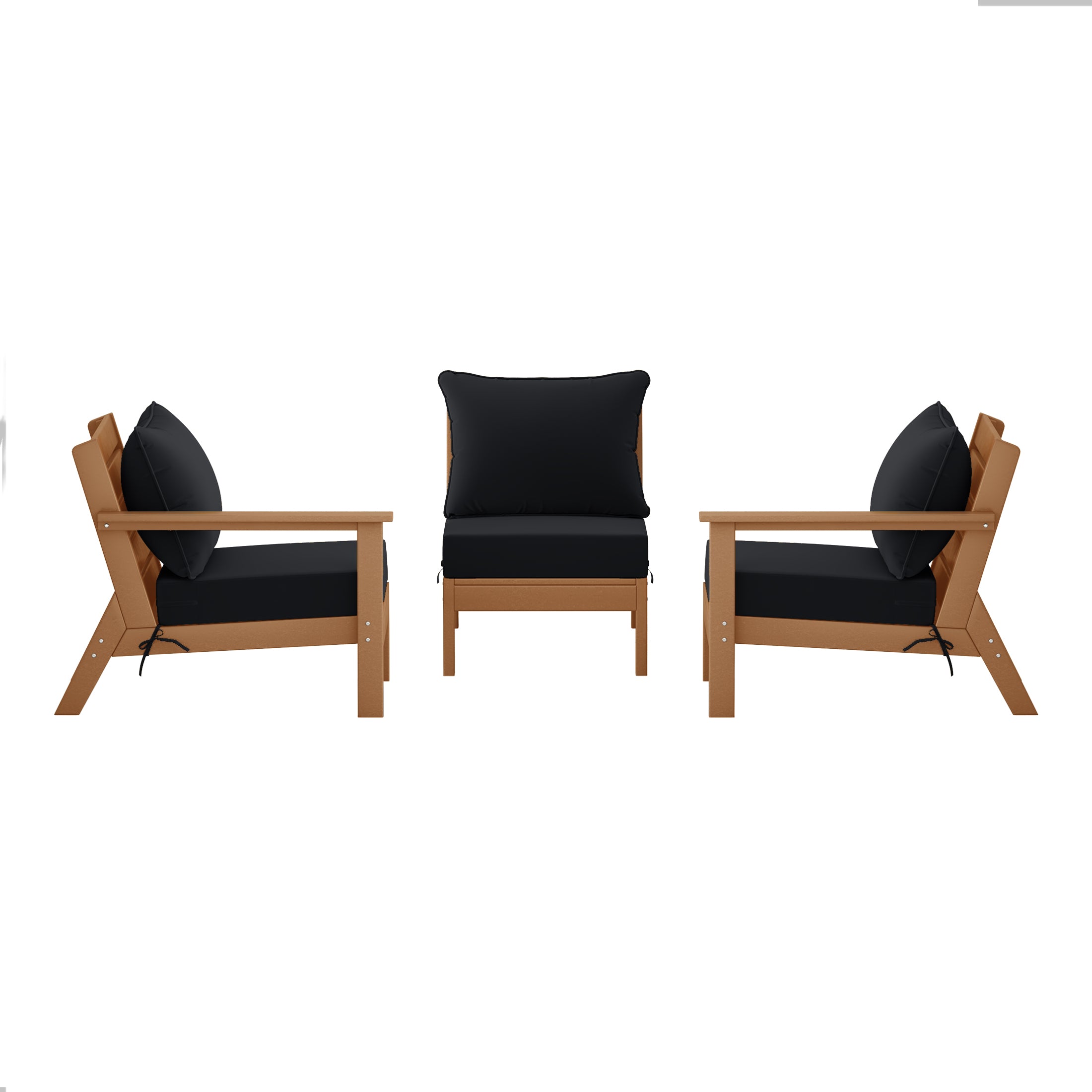 Portsmouth Outdoor Patio HDPE Sectional Sofa with Patio Cushions