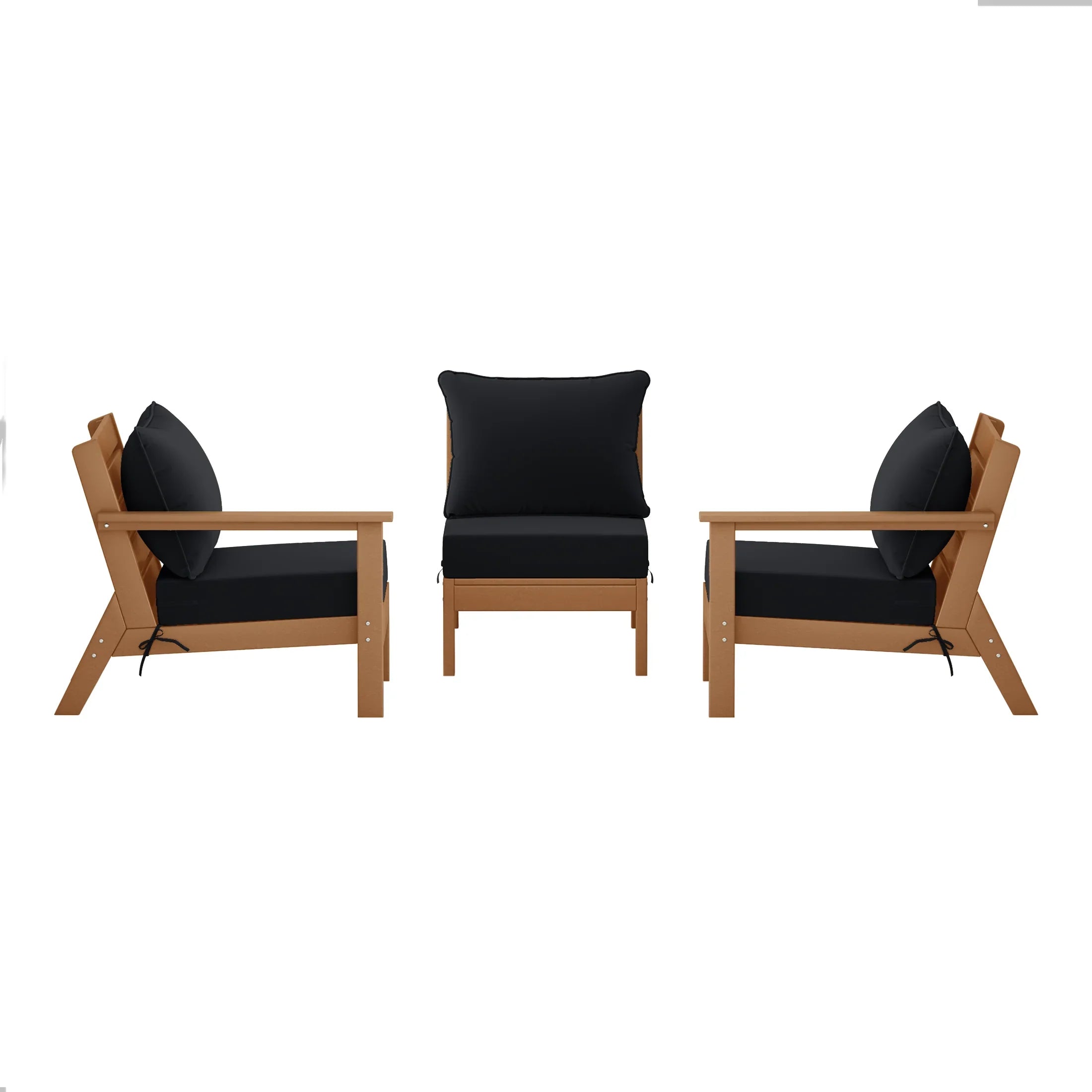 Portsmouth Outdoor Patio HDPE Sectional Sofa with Patio Cushions