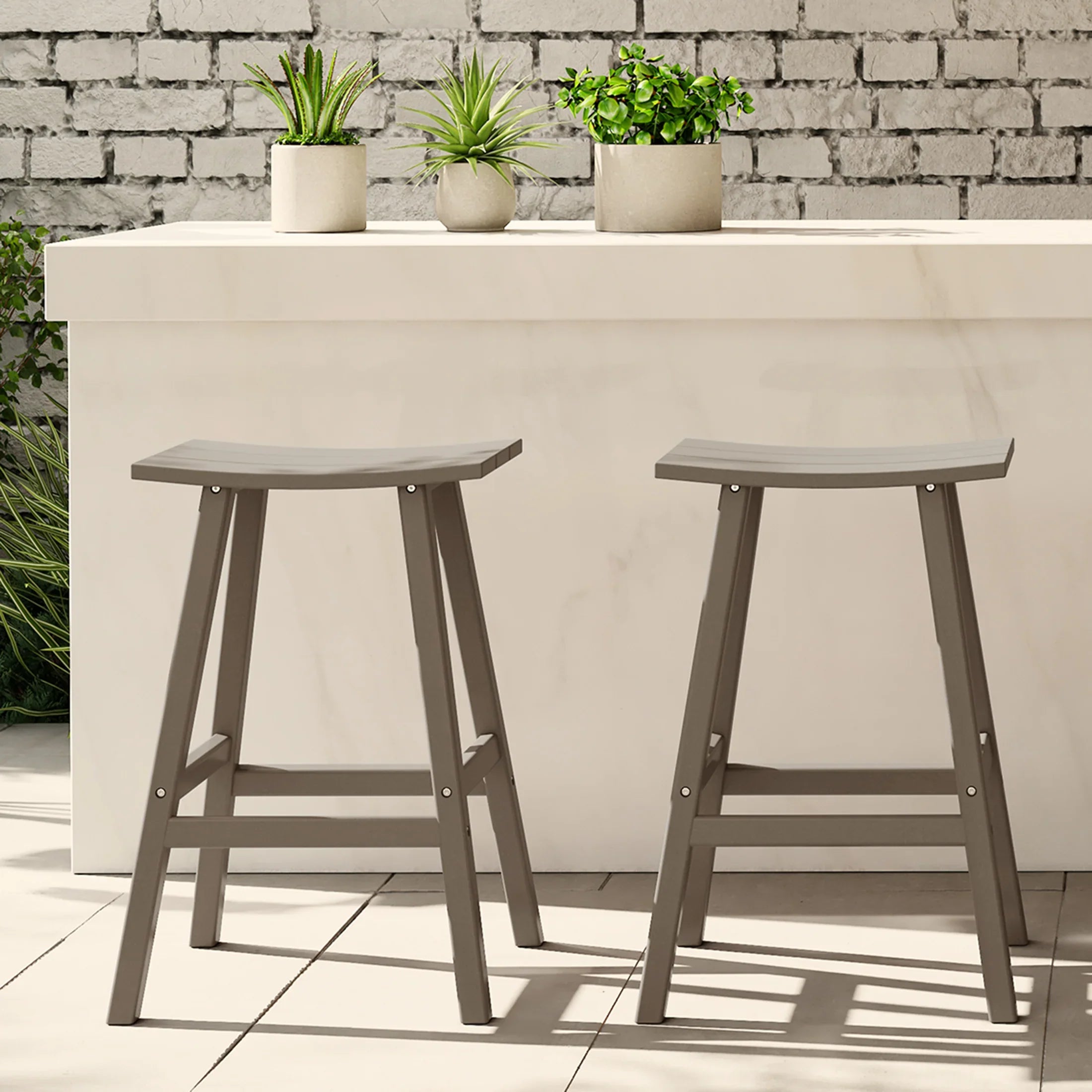 Paradise 2 piece set of 29" height Outdoor / Patio Saddle bar stools