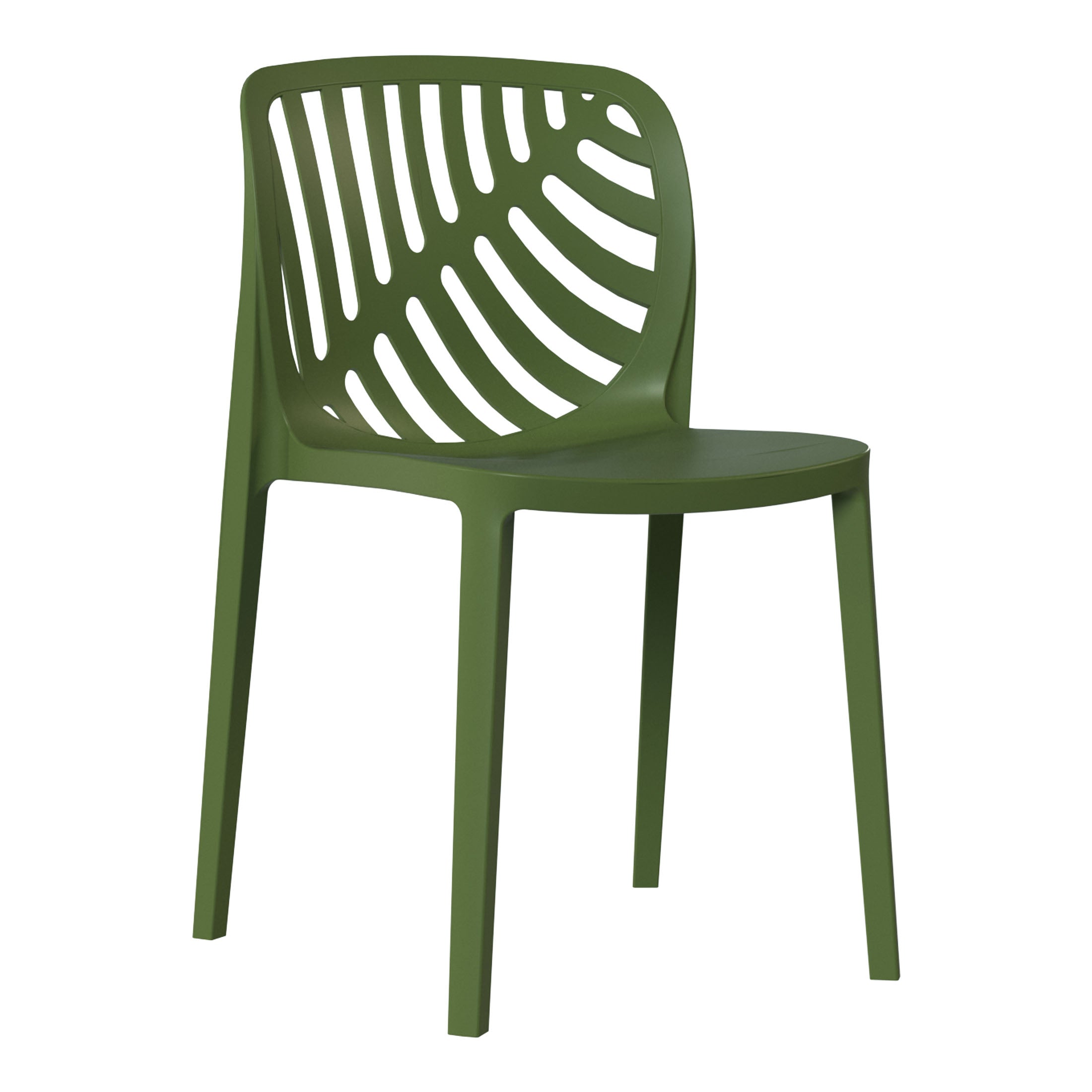 Sunshine Outdoor Modern Stackable Polypropylene Plastic Patio Bistro Dining Side Chairs (Set of 2)