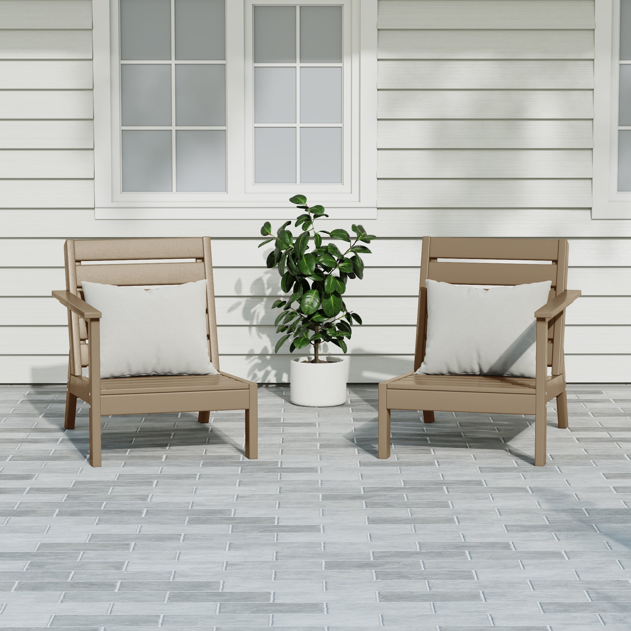 Portsmouth Outdoor Patio HDPE Deep Seating Sectional Loveseat