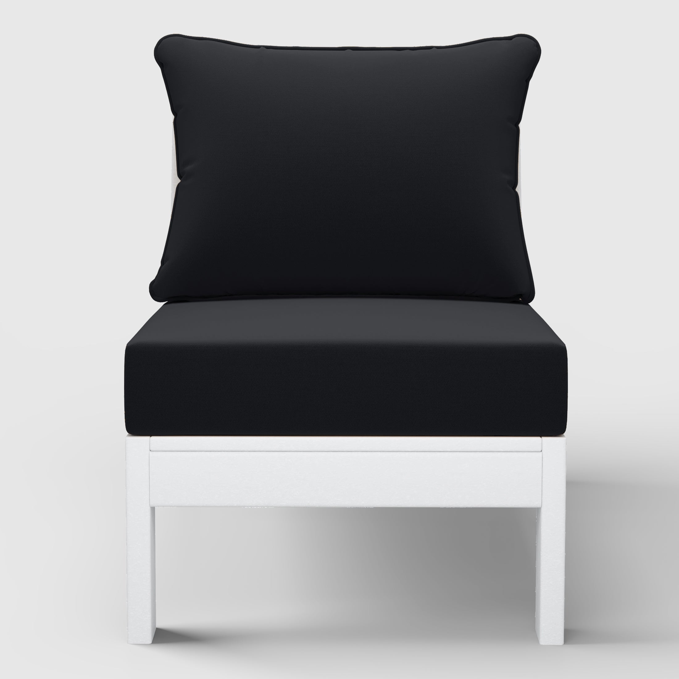 Portsmouth Outdoor HDPE Deep Seating Modular Armless Patio Chair with Patio Cushions