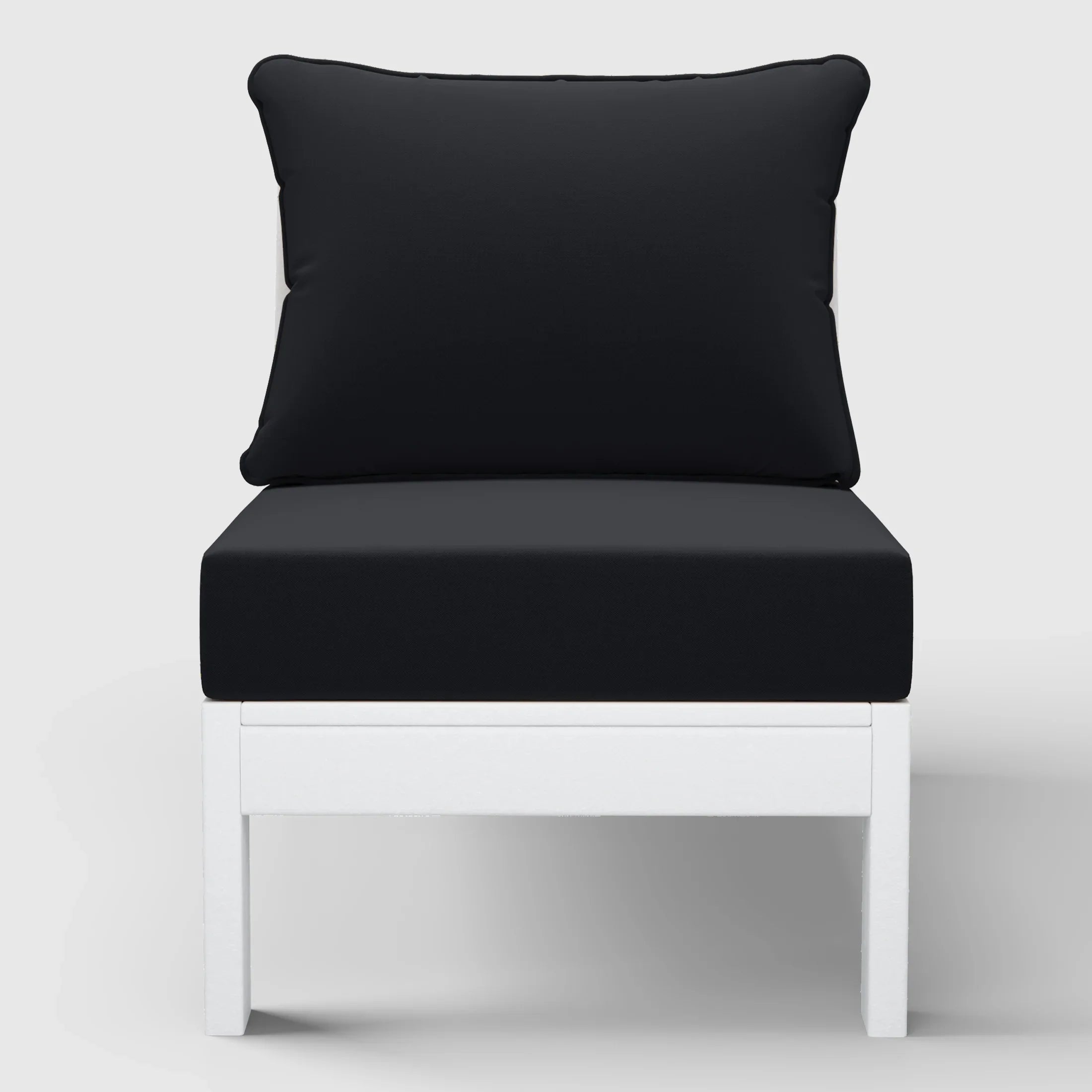 Portsmouth Outdoor HDPE Deep Seating Modular Armless Patio Chair with Patio Cushions