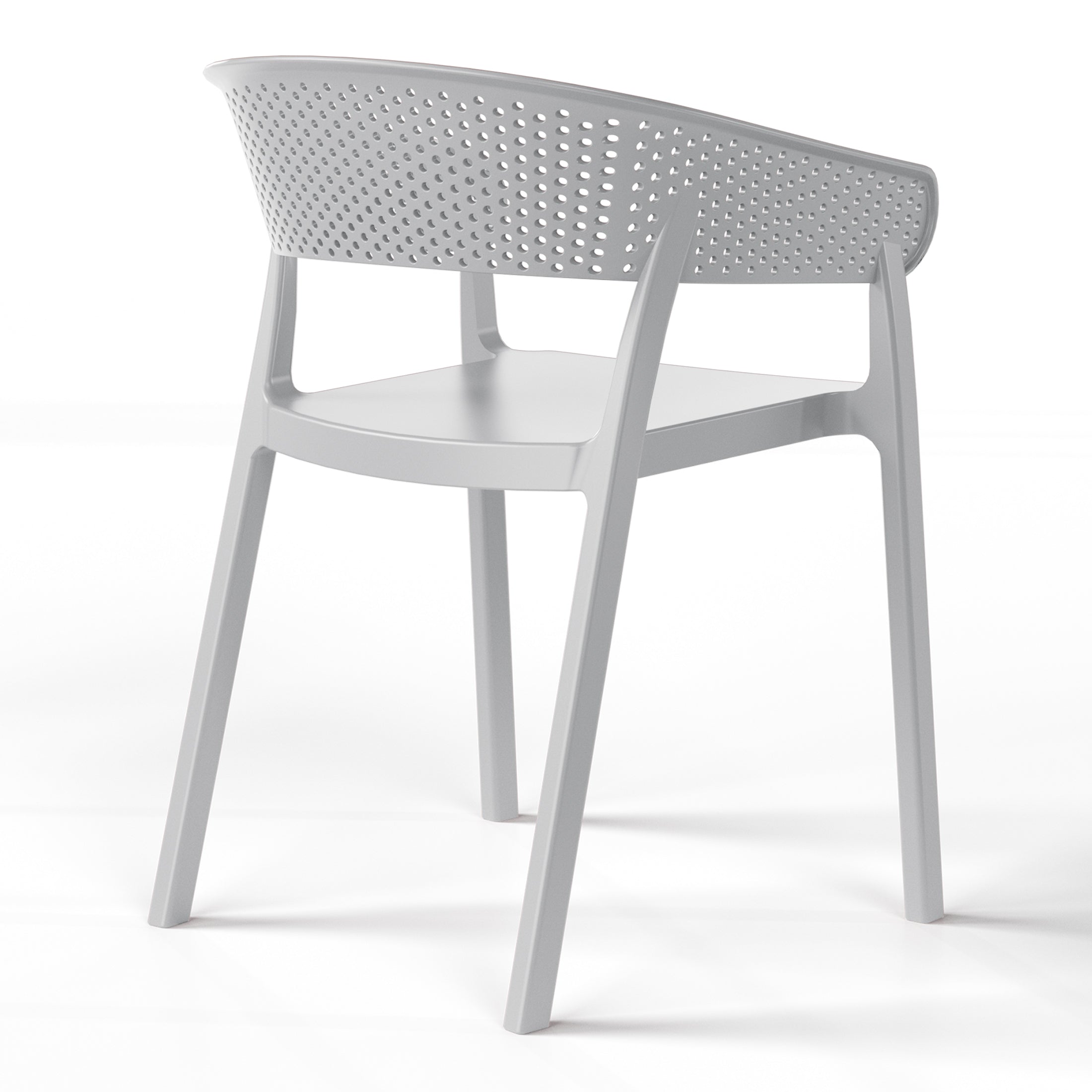 Sunshine Outdoor Modern Stackable Plastic Resin Patio Dining Armchair (Set of 2)