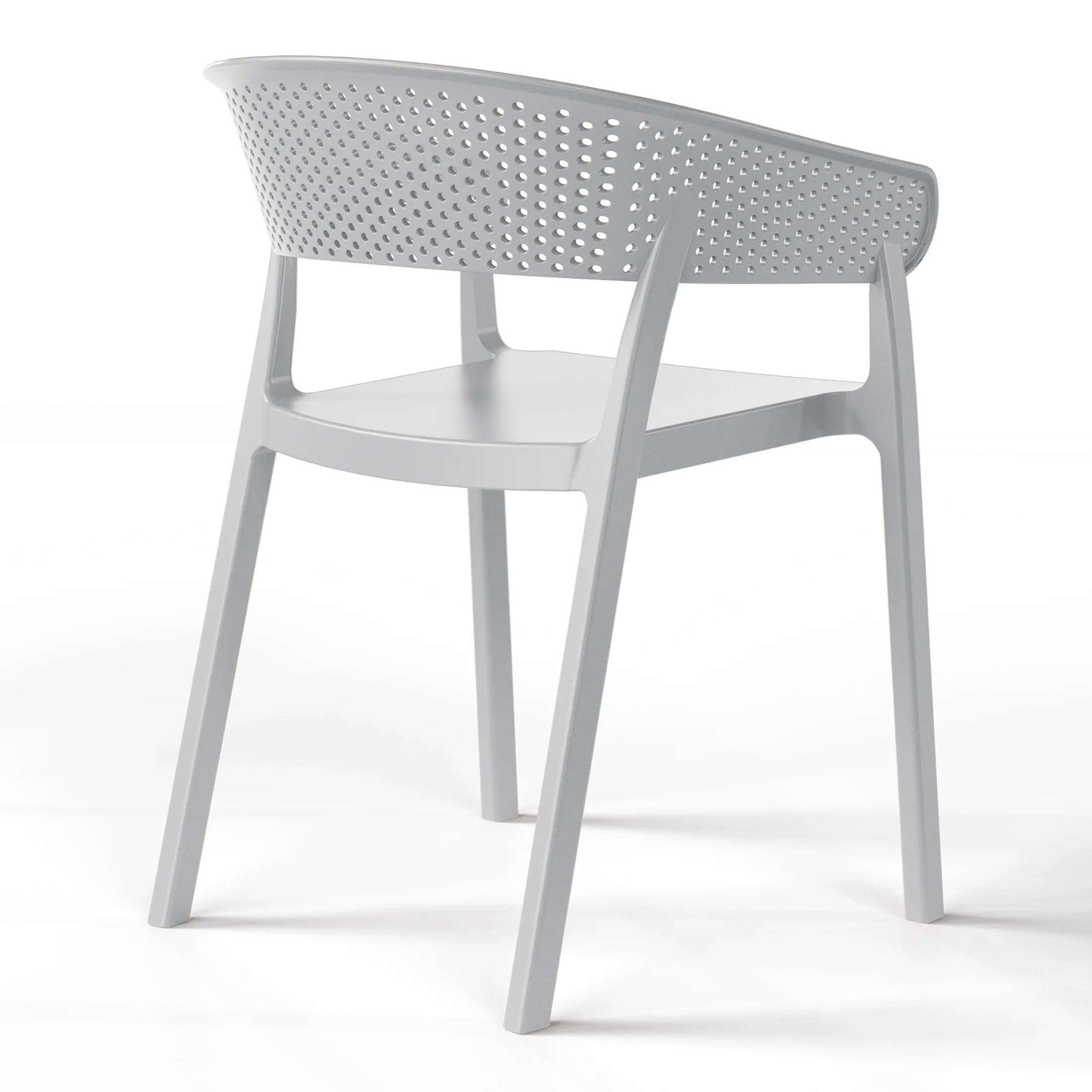 Sunshine Outdoor Modern Stackable Plastic Resin Patio Dining Armchair (Set of 2)