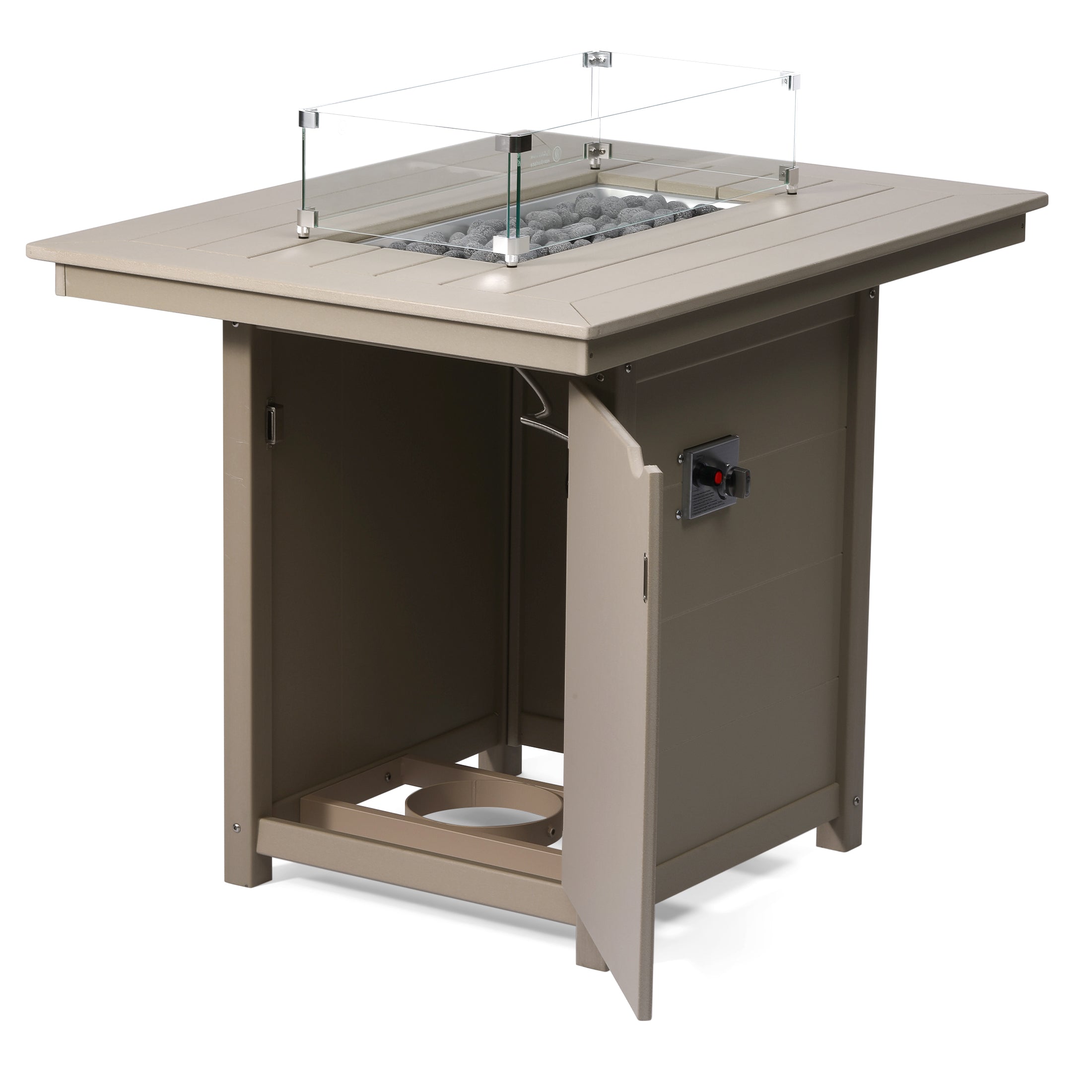 Sol 46" Modern Outdoor Patio Gas Propane Rectangle Fire Pit Table
