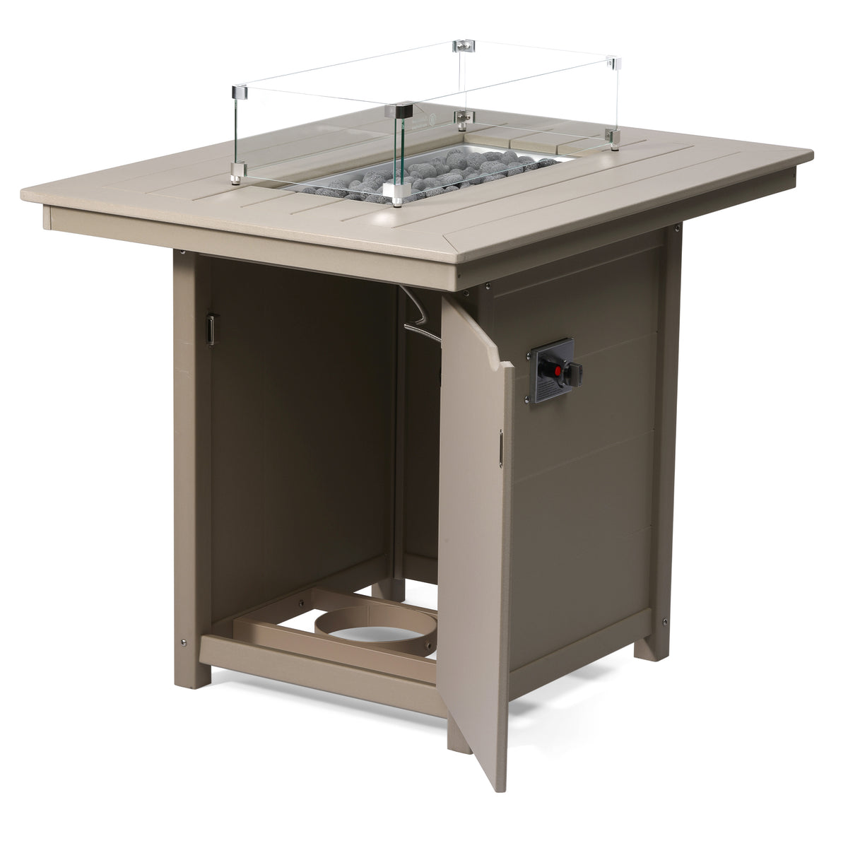 Sol 46" Modern Outdoor Patio Gas Propane Rectangle Fire Pit Table