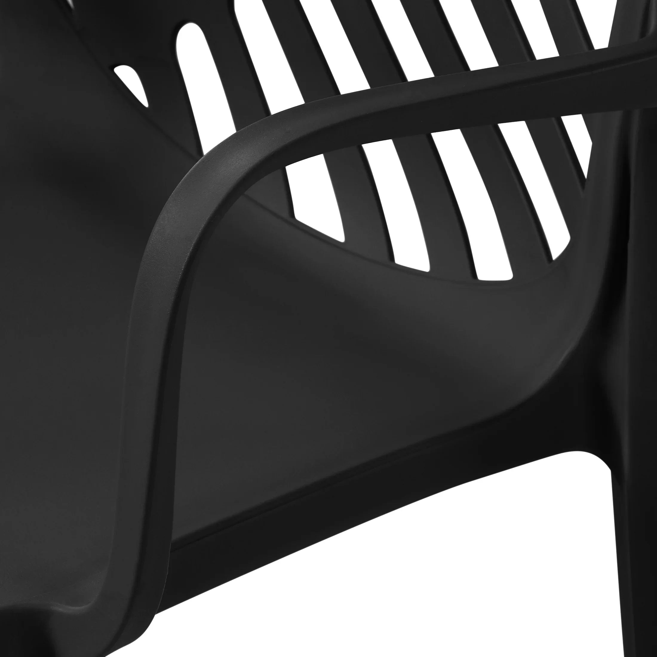 Sunshine Outdoor Modern Stackable Patio Dining Armchairs (Set of 2)