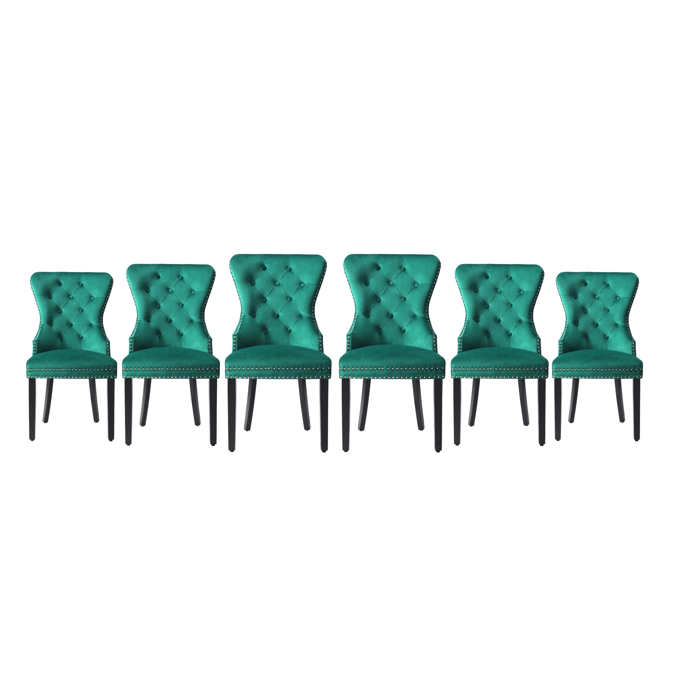 Hank Velvet Upholstered Tufted Dining Chairs (Set of 6)