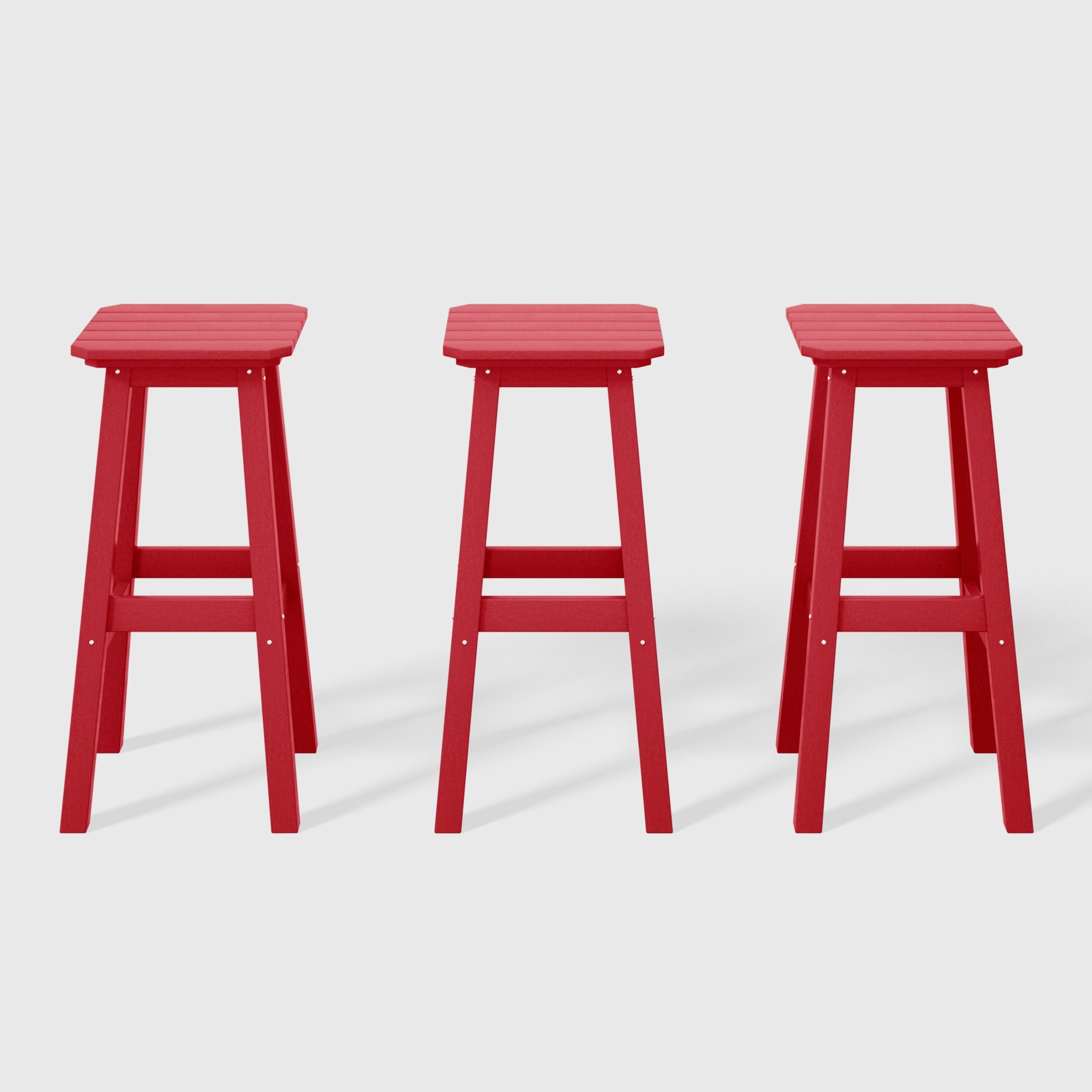 Paradise 29" HDPE Outdoor Patio Square Bar Stools (Set of 3)
