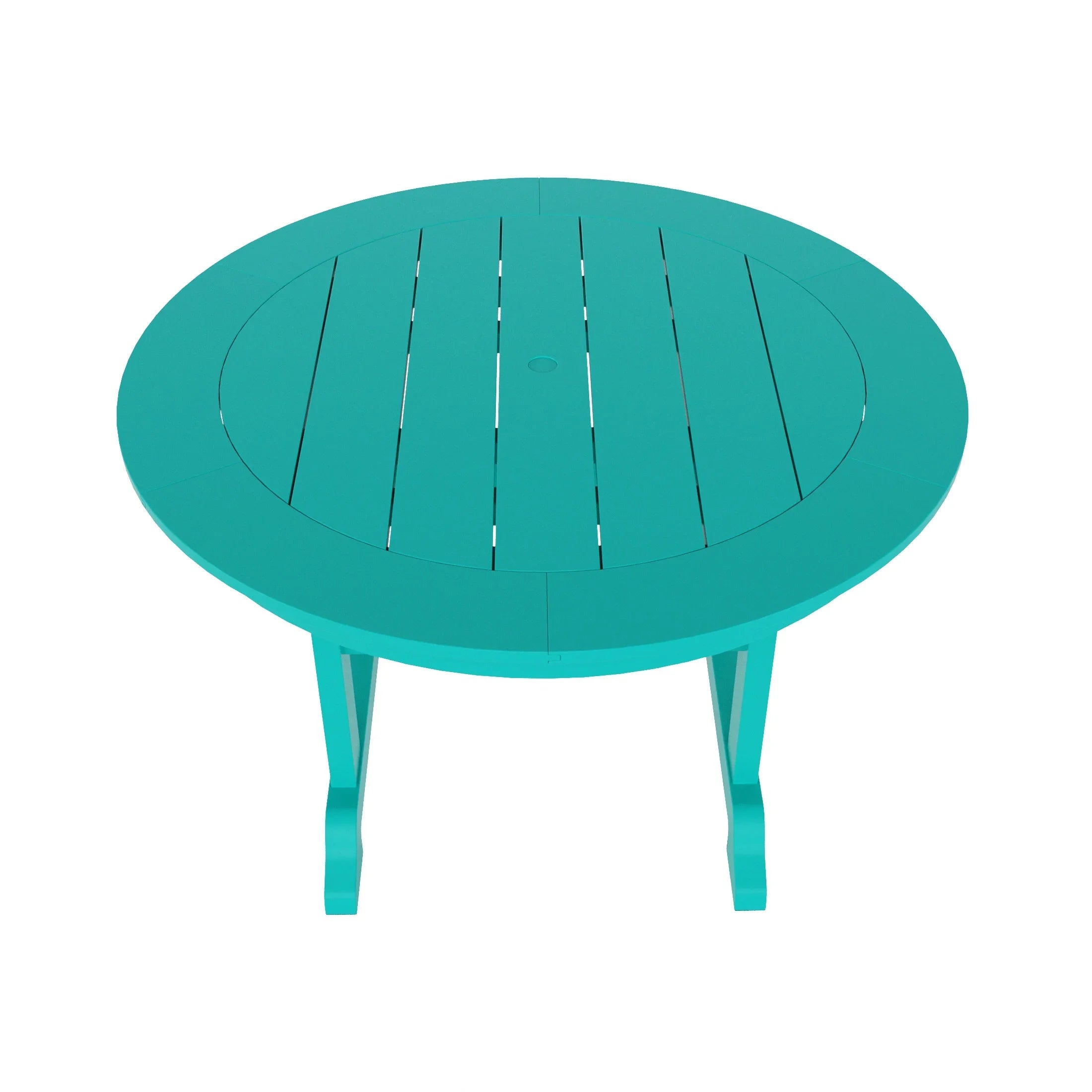 Paradise 5-Piece HDPE Round Patio Dining Table Set with Foldable Chairs
