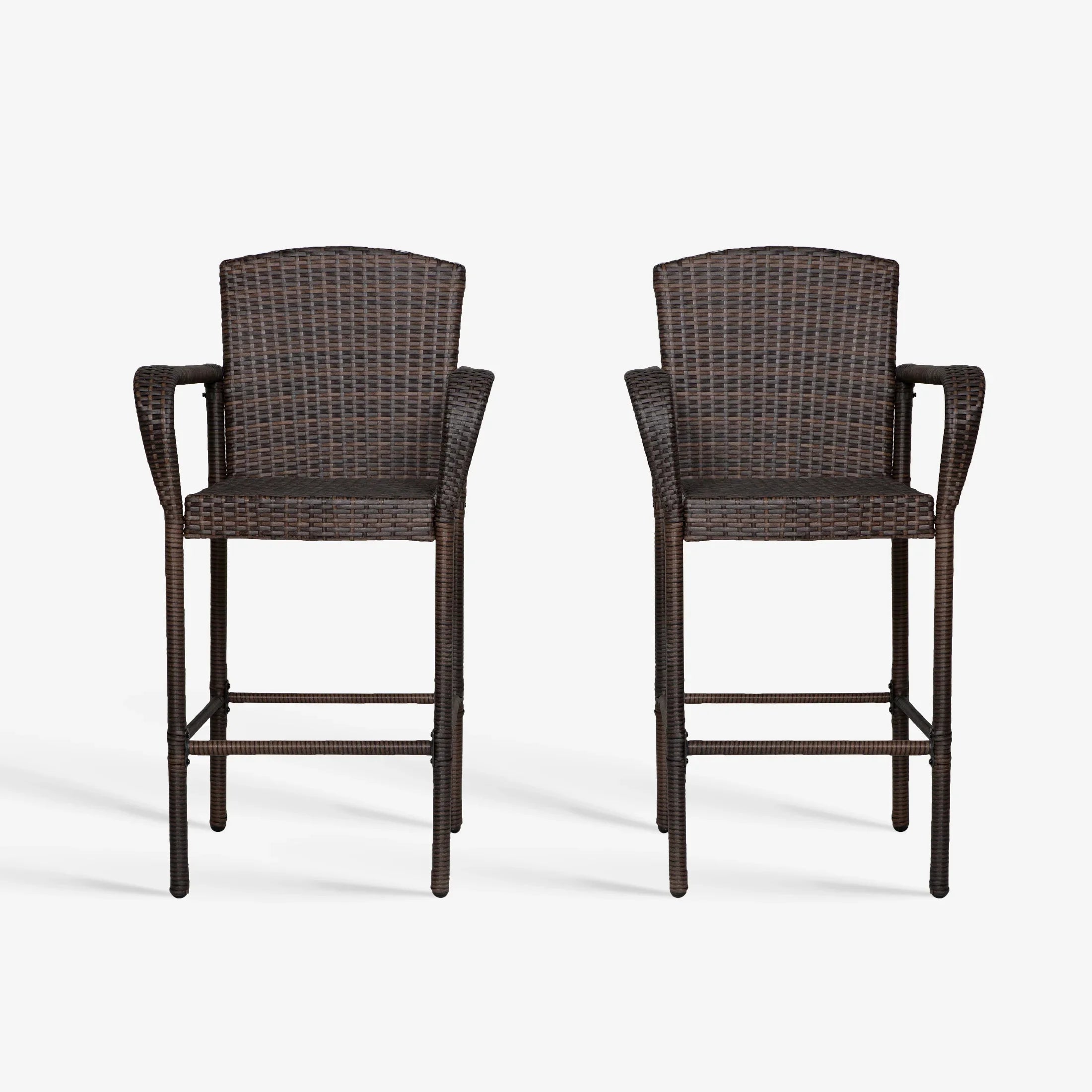 Estela 2 piece set of 47" height all weather outdoor wicker rattan Bar stools