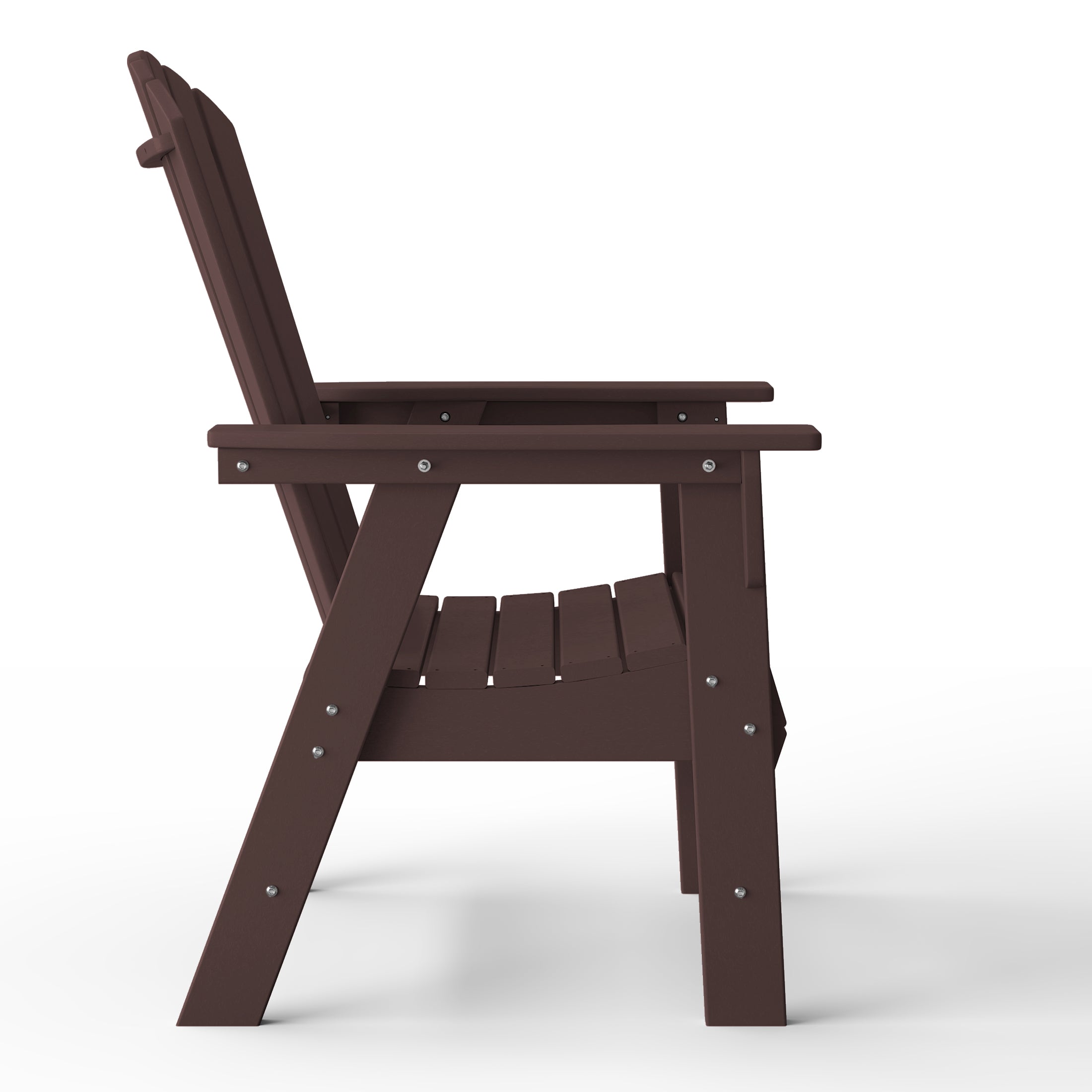 Portside Outdoor Modern HDPE Adirondack Patio Dining Chairs (Set of 2)