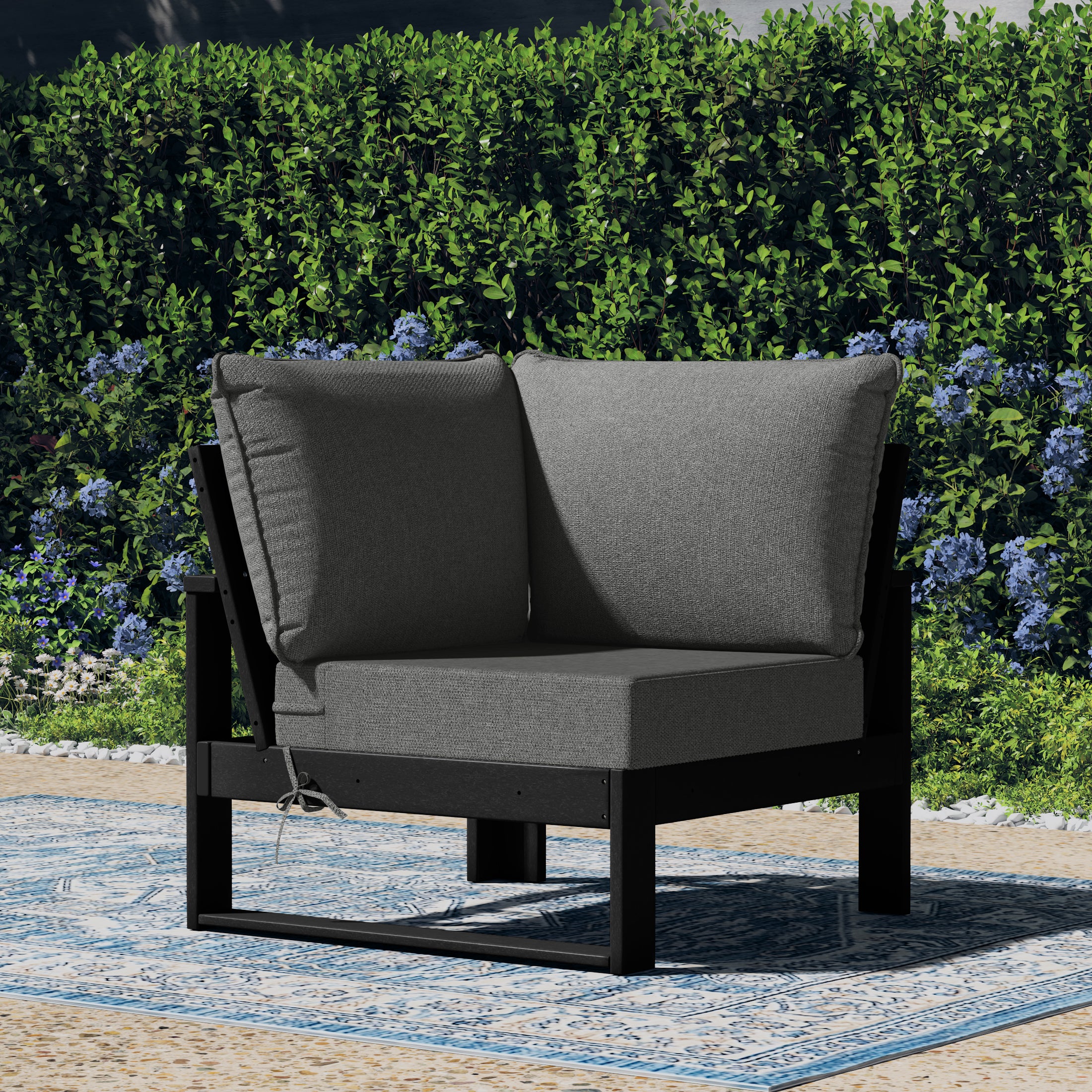 Rockaway Outdoor HDPE Sectional Corner Sofa Seat with Water-Proof Cushions